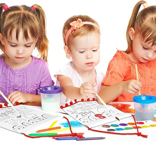 Miniatura 5 de VitalCozy 24 juegos de pancartas religiosas para niños, manualidades colgantes religiosas cristianas con pompones, manualidades colgantes religiosas