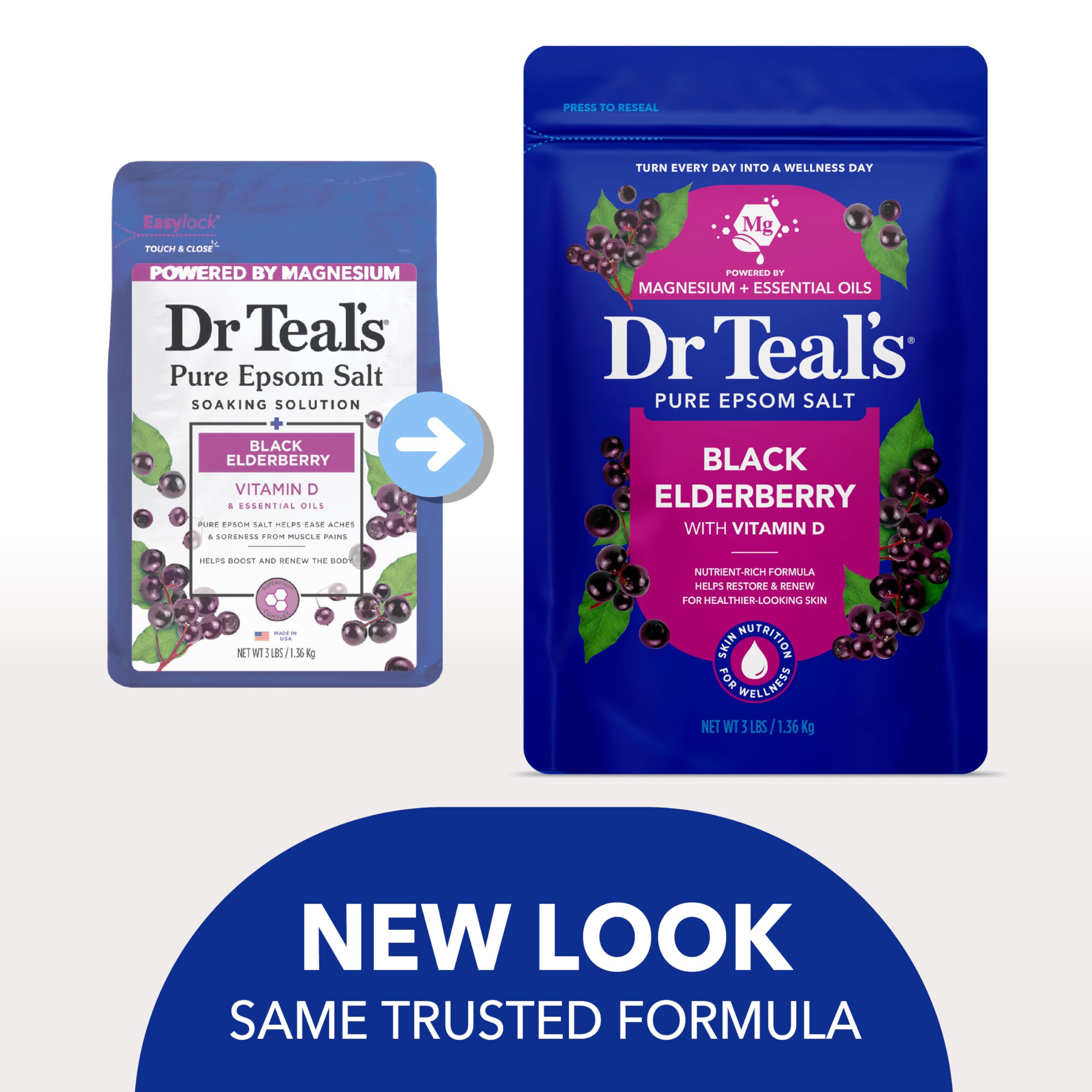 Dr Teal's Foaming Bath with Pure Epsom Salt, Elderberry Scent