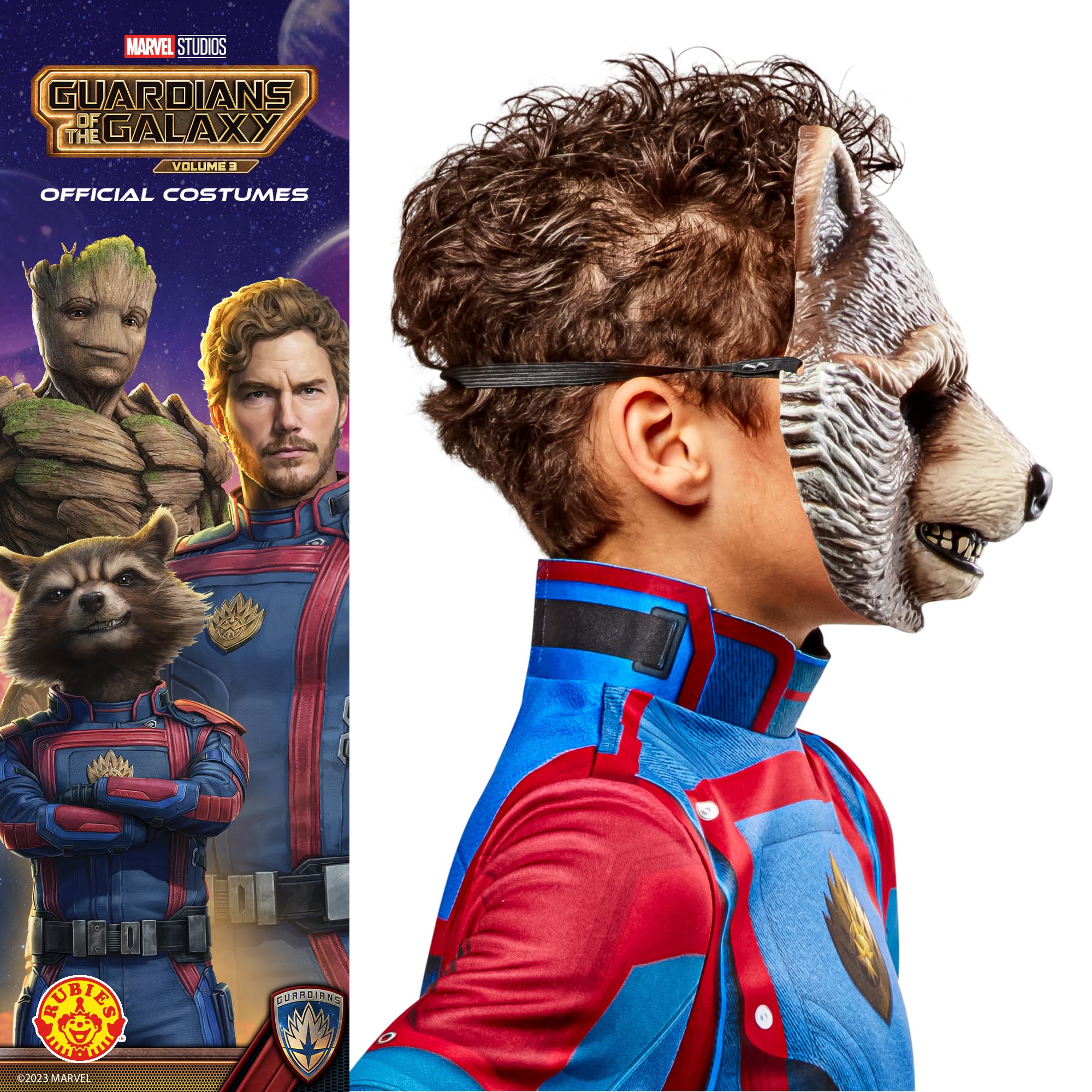Rubies 2000339NS Rocket Child Mask Kids Fancy Dress, Boys, Multi Halloween Halloween, Child size - Image 3