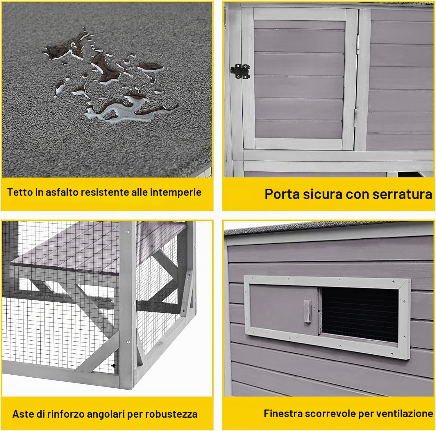 Catio per gatti da con 4 ripiani grande gabbia esterni e interni con tetto resistente alle intemperie e camera spaziosa