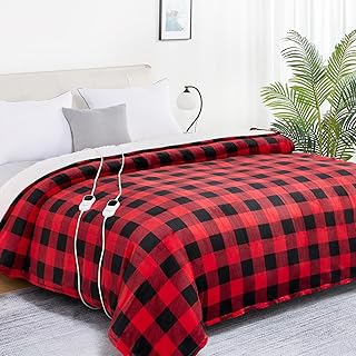 HomeMate Electric Blanket Heated King Size - 100“x90“ Ultra Soft Cozy Flannel Heating Blanket with 10 Fast ...
