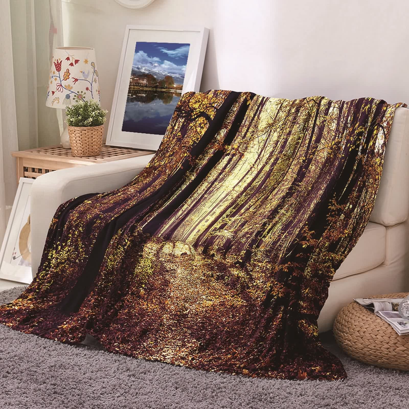 Couverture en flannel KnSam 130x150cm douce et chaude pour lit