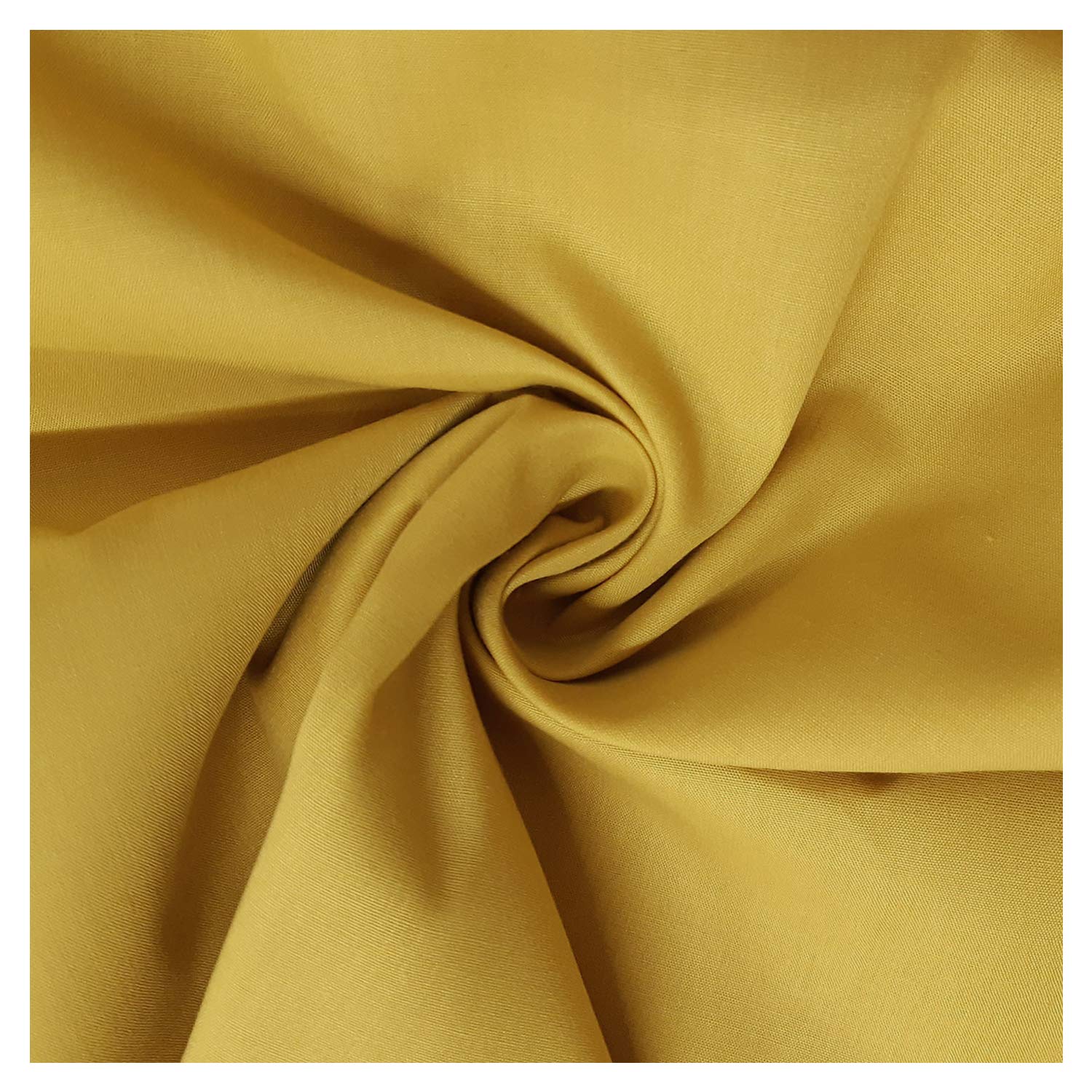 Fabric Kings ONLINE 100% Polycotton Blended Dyed Plain Fabric Dress Craft Material 45" - 112cm Wide Per Metre (MUSTARD, 1 METRE)