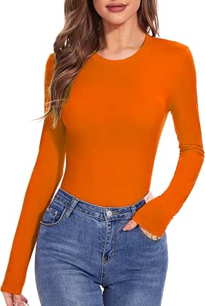 Urvicor Women's Crewneck Short Sleeve Tops 2 Pack - Stretchy Slim Fit Basic Tees (Multiple Colors)