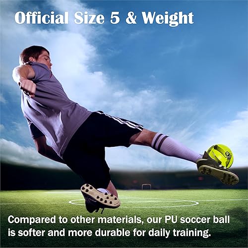 Miniatura 5 de PP PICADOR Size 5 Soccer Ball Official for Adult Youths, Training Match Soccer Balls Outdoor Indoor Sport with Pump