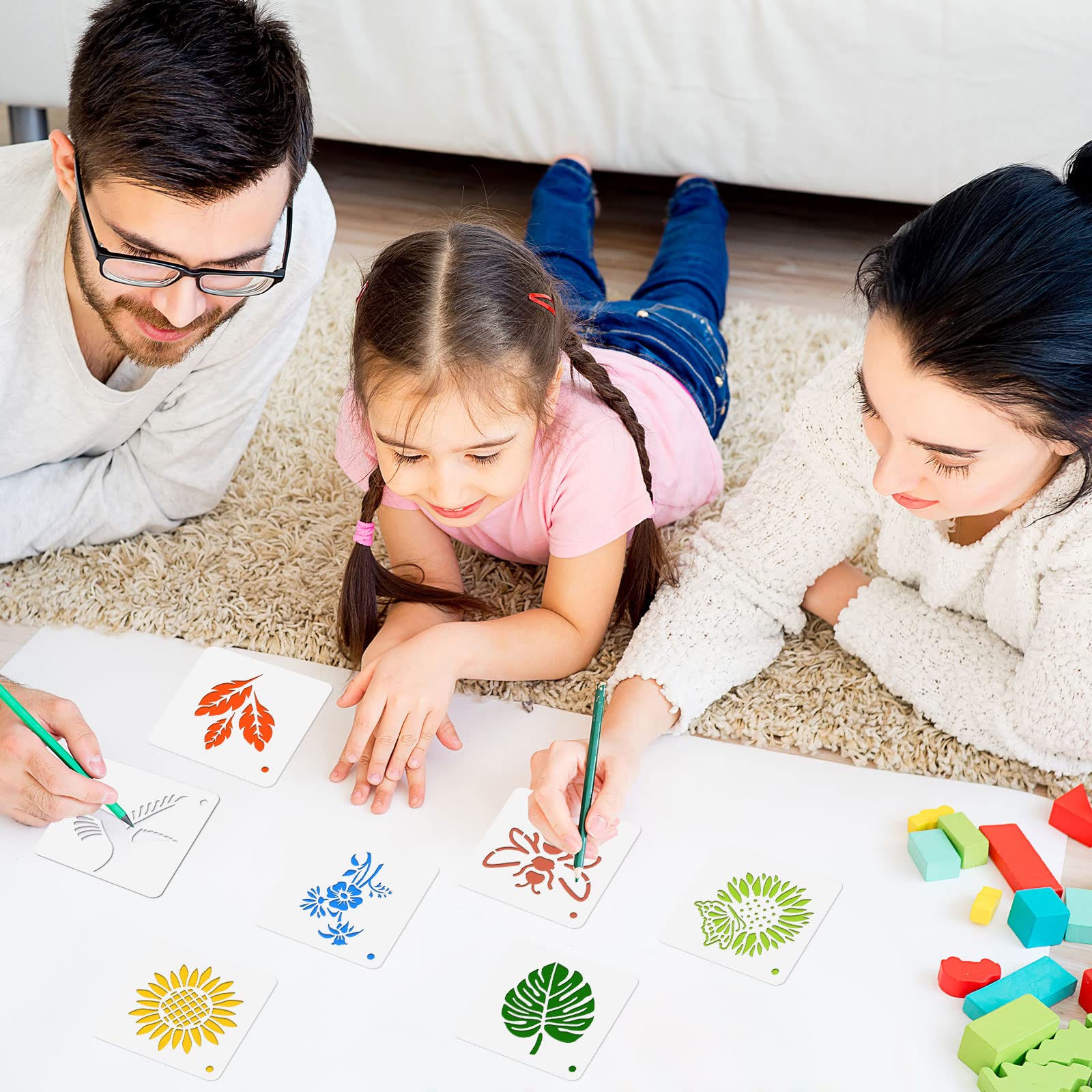 60 Stencil Riutilizzabili Per Pittura - Uccelli, Fiori, Farfalle Per Decorazioni DIY