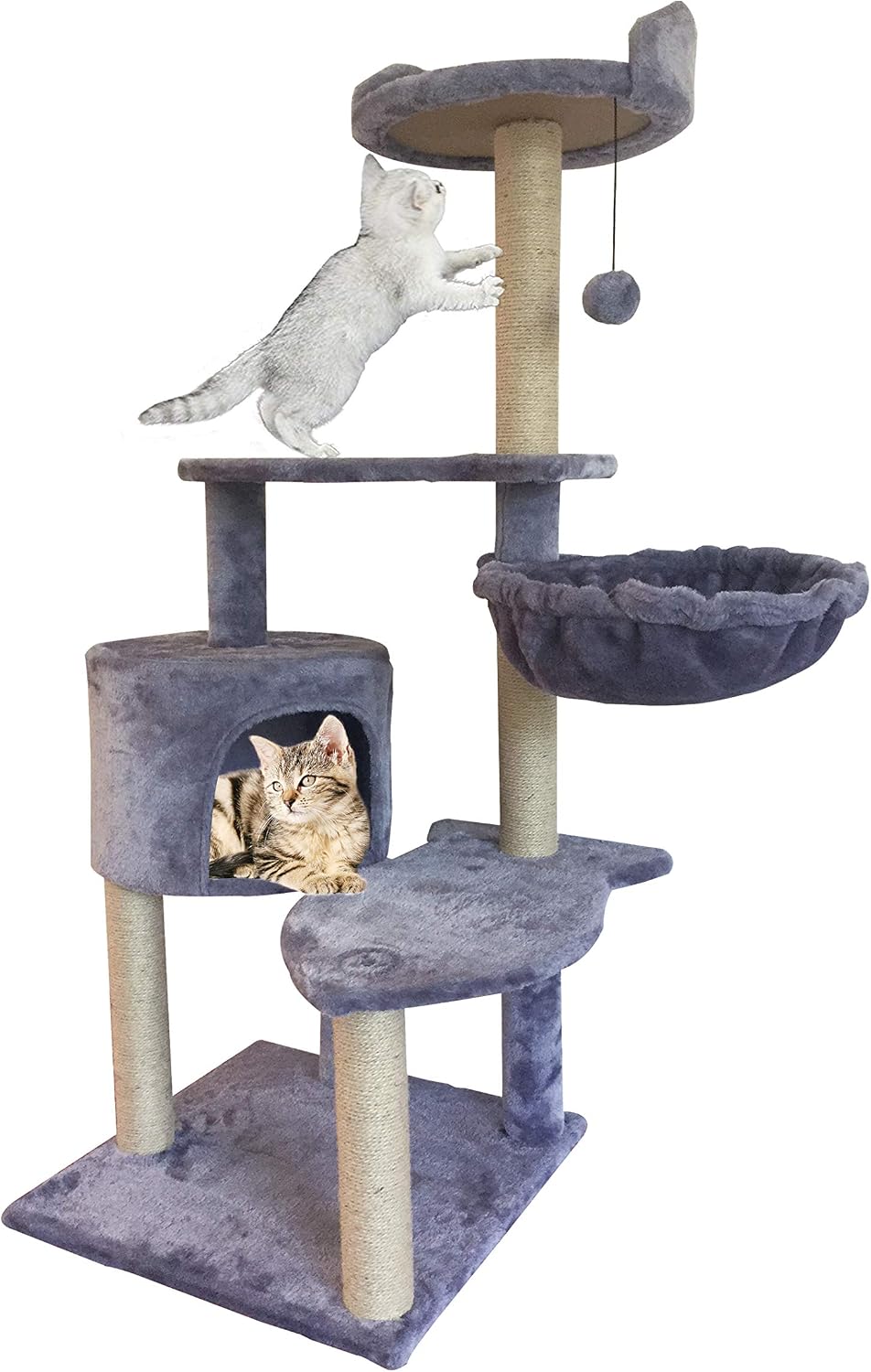 Roypet 50" Large Luxury Cat Activity Tree Playing Center in Brown