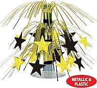 Vista 5 de Beistle Star Mini Cascade - Centro de mesa, 7.5 pulgadas, negro/dorado