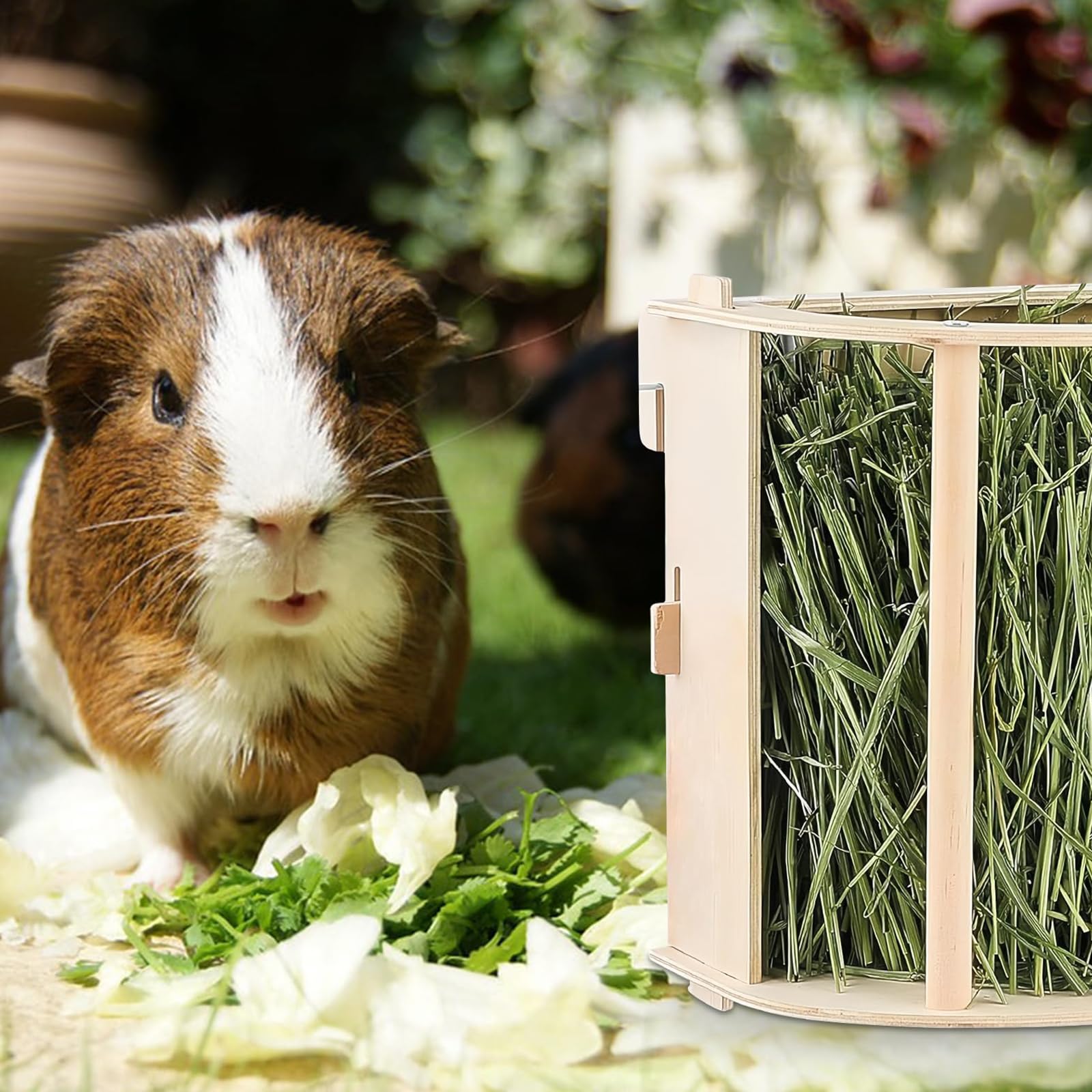 2 Pièce Râtelier À Foin, Râtelier À Foin en Bois, Mangeoire À Foin en Bois, Support Robuste, 25 * 13 * 18,8 Cm, Distributeur De Foin pour Cochons pour Lapins, Cochons d'Inde, Hamsters, Petits Animaux