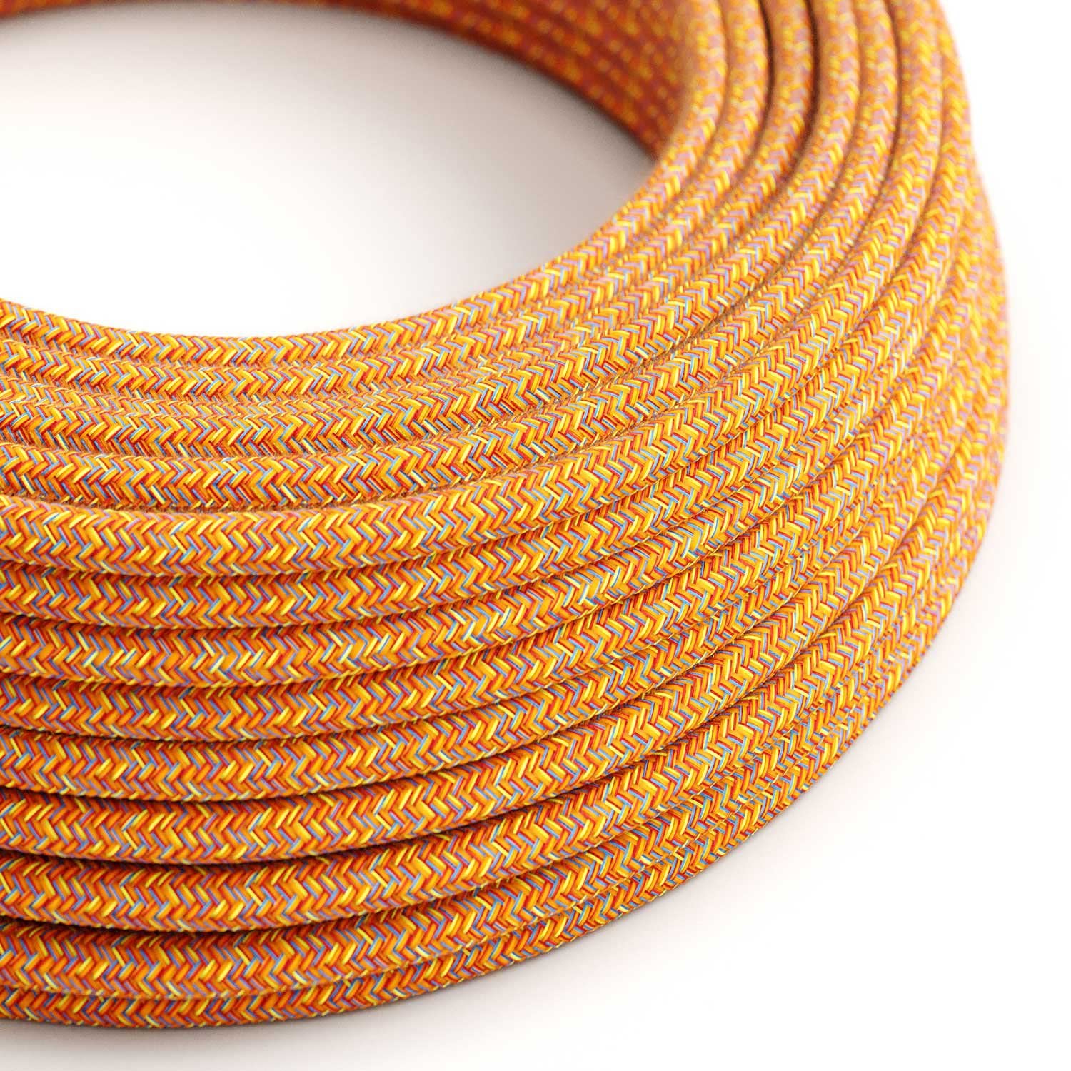 Creative-Cables L'originale cavo elettrico rivestito in tessuto 2 x 0,75 mm² (20 m, Pixel Indian Summer RX07) – Rotondo, effetto seta – Sicurezza certificata, made in Italy