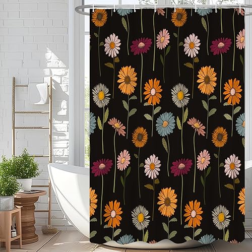 Miniatura 56 de Cortina de ducha de eucalipto verde salvia Velaequezii con plantas de acuarela, hojas botánicas de primavera impresas, cortina de baño impermeable