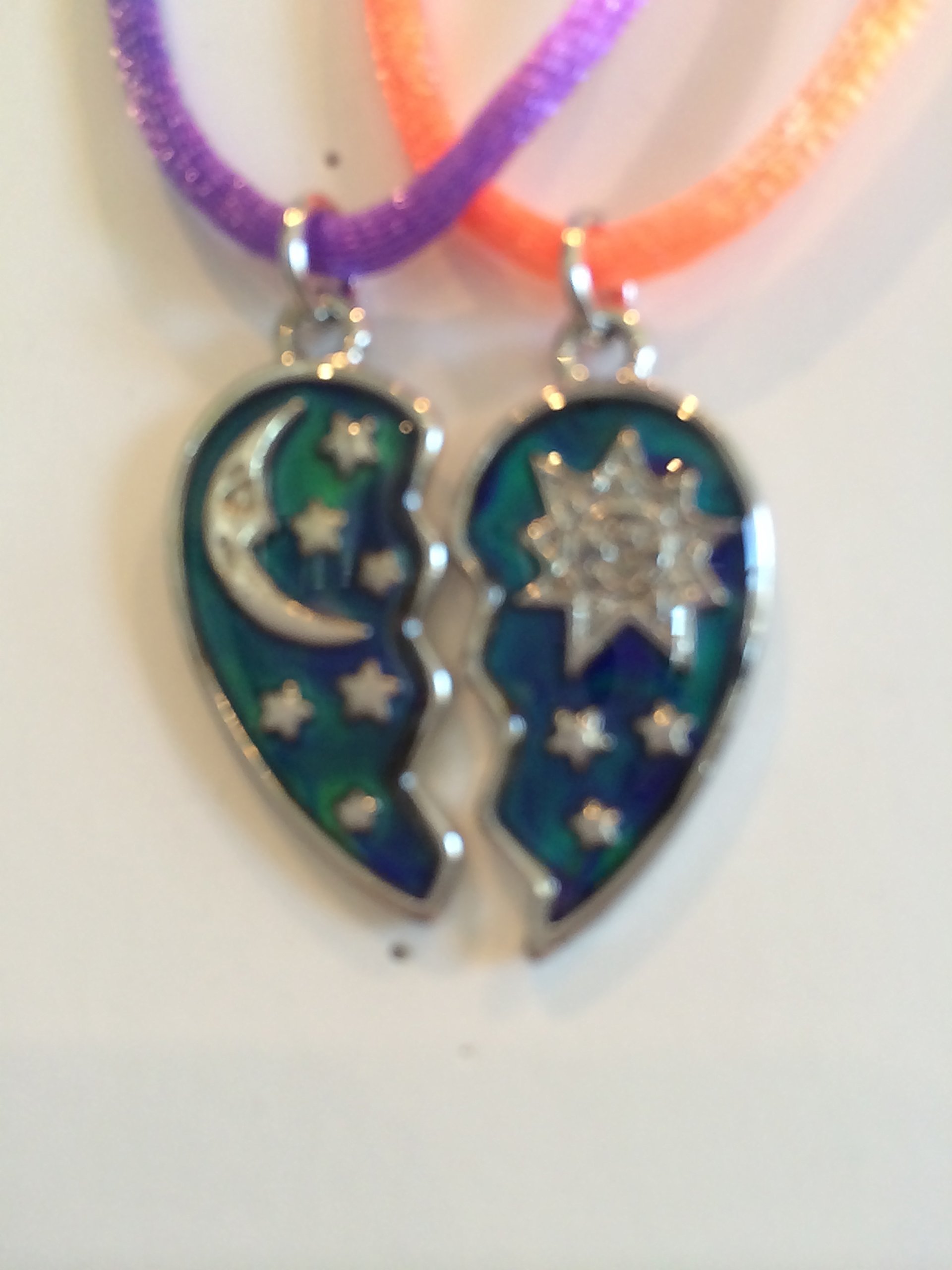 Half Heart MOOD Sun Moon Star Pendants 