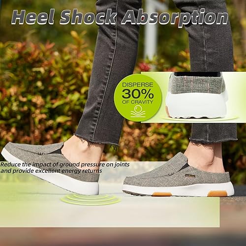 Miniatura 3 de OrthoComfoot Mocasines ortopédicos sin cordones para mujer cómodas pantuflas con soporte de arco para fascitis plantar, zuecos ortopédicos de lona