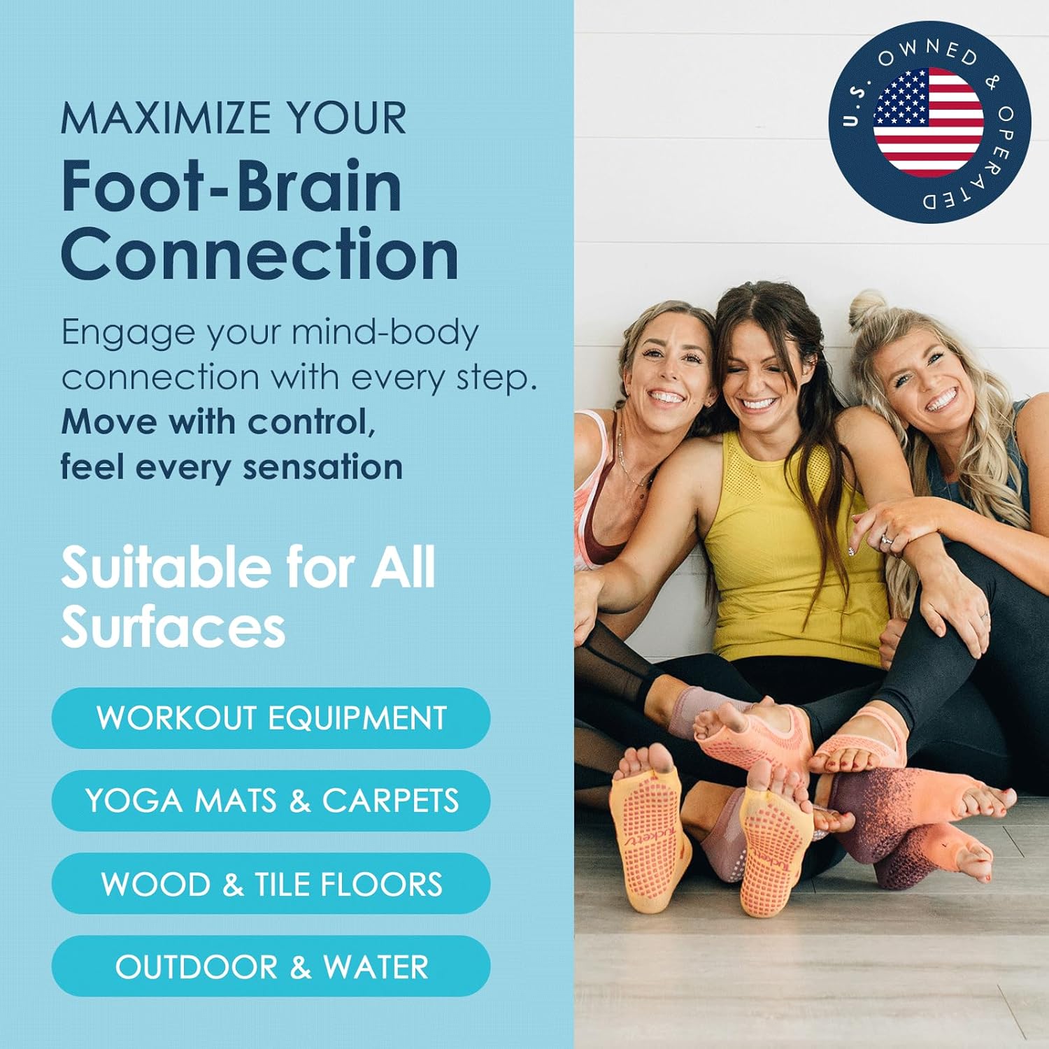 Tucketts Anklet Toeless Pilates Socks with Grips for Women, Non-Slip Ankle Toeless Yoga Socks with Grips for Barre, Size 5-13 - Image 4