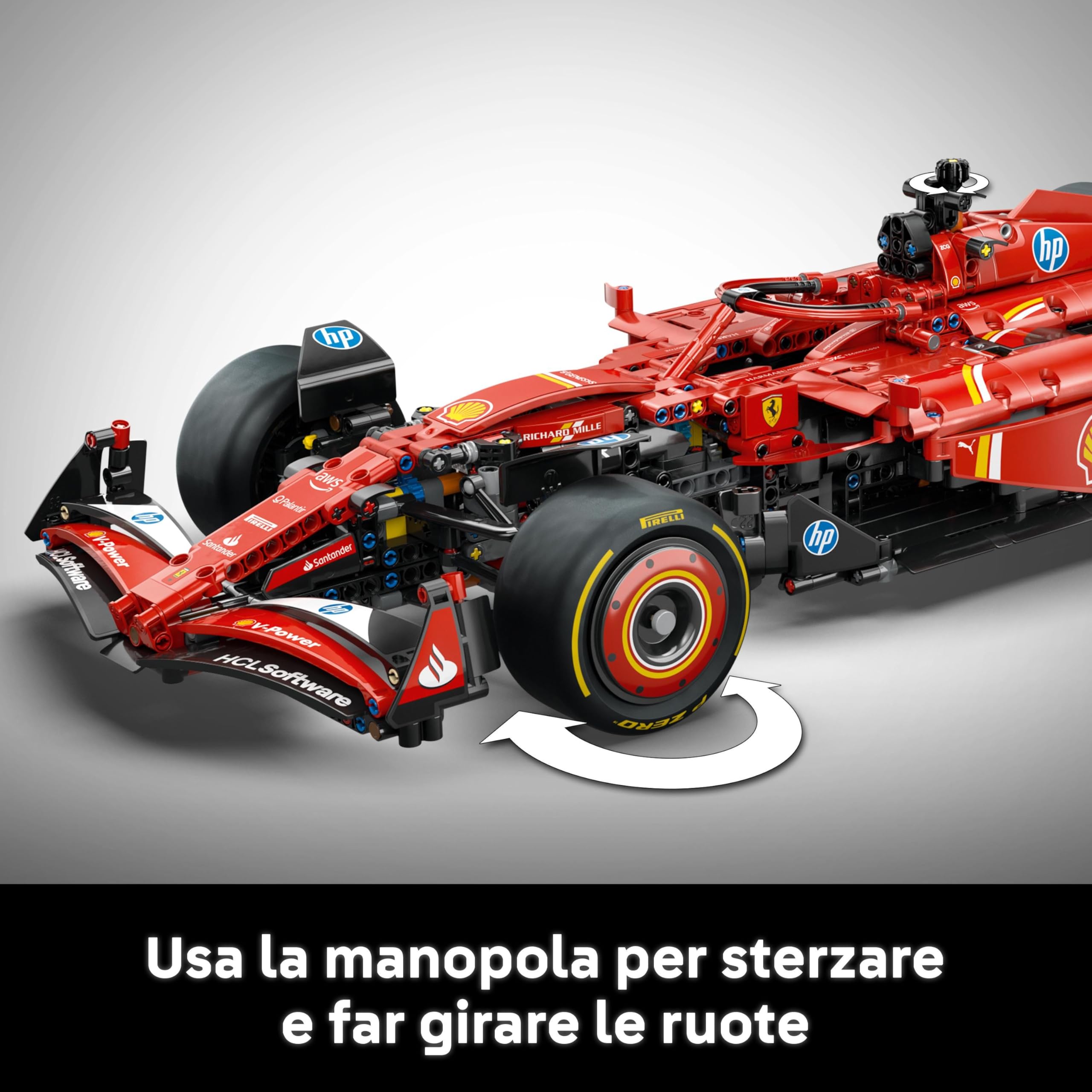 LEGO Technic Monoposto F1 Ferrari SF-24 - Modello di Auto Formula 1 da Collezione in Scala 1:8 con Motore V6, Cambio, Sterzo e DRS, Idea Regalo per Adulti, Uomo e Donna Fan Sport Motoristici 42207