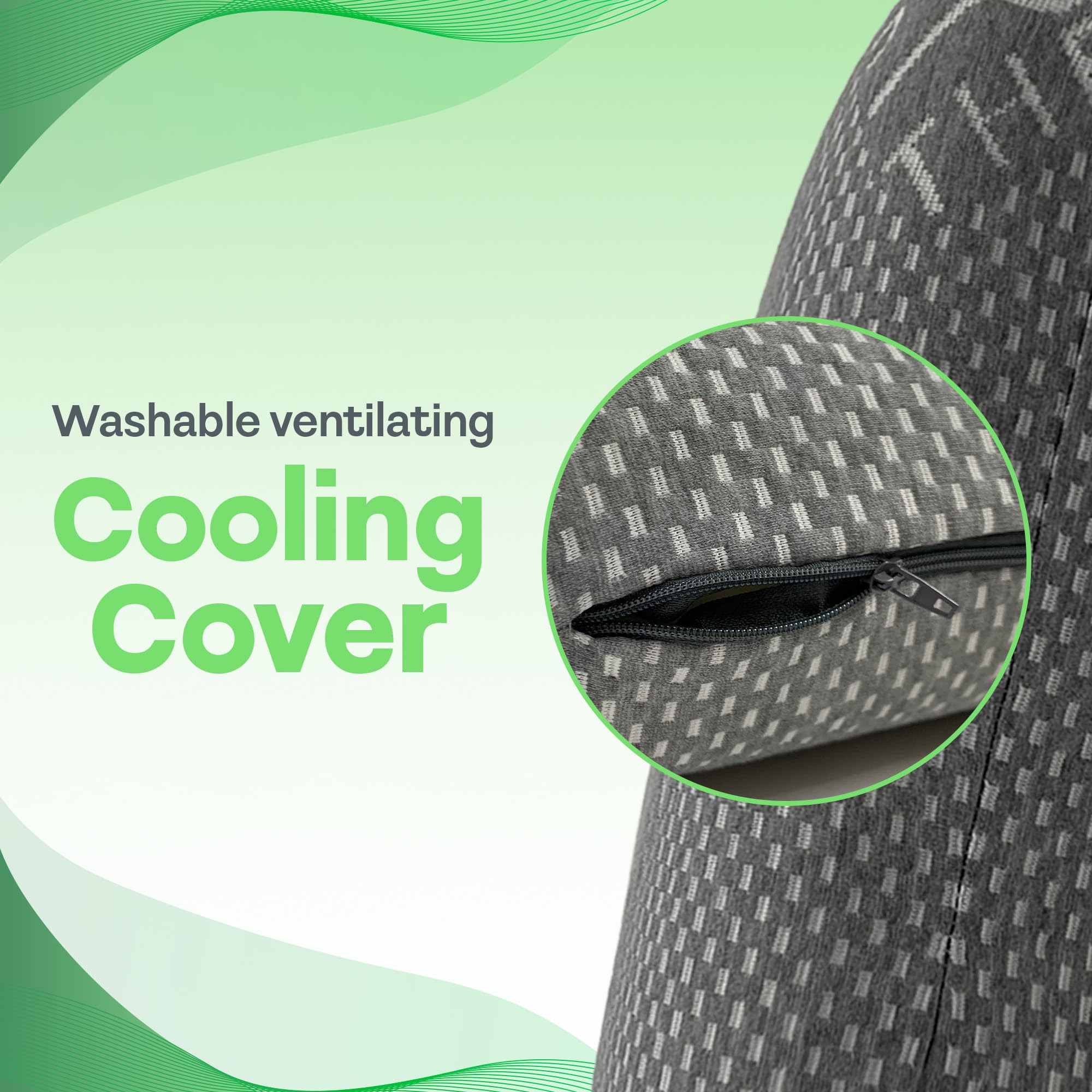 Sacred Thread Memory Foam Pillow, Soft Charcoal Infused, Adaptive Memory Foam for Pressure Relief, Orthopedic Pillow with Cooling Cover, Great for Side, Back and Stomach Sleepers, Supportive