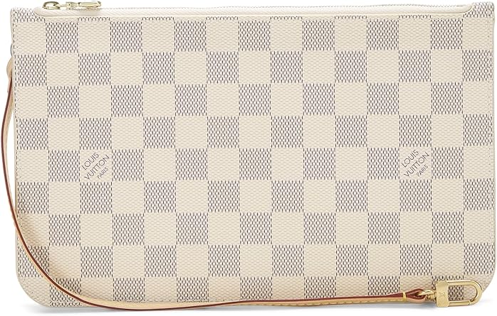 Pre-loved Damier Azur Neverfull Pouch, White