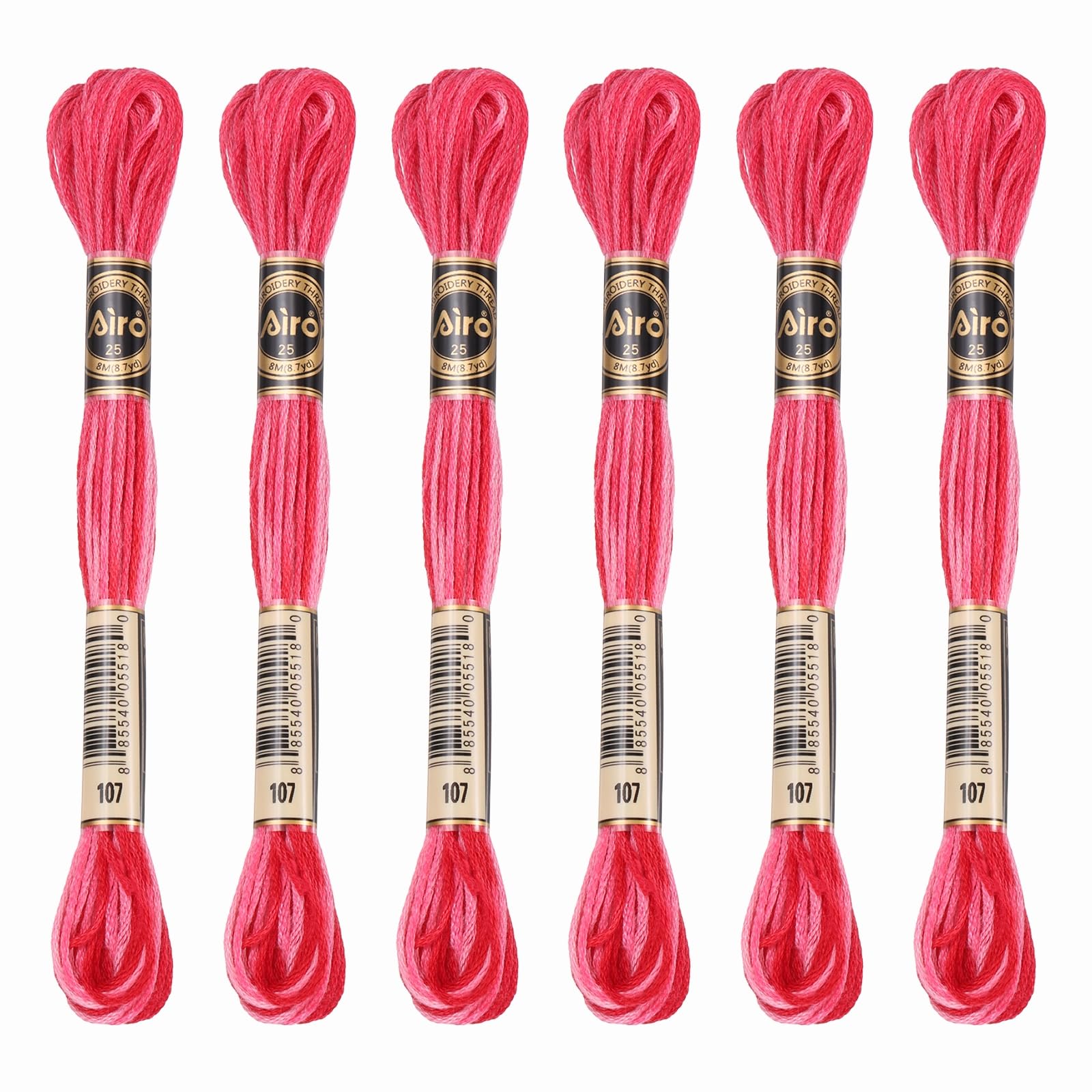PATIKIL 6 Skeins Embroidery Floss, Polyester Embroidery Red