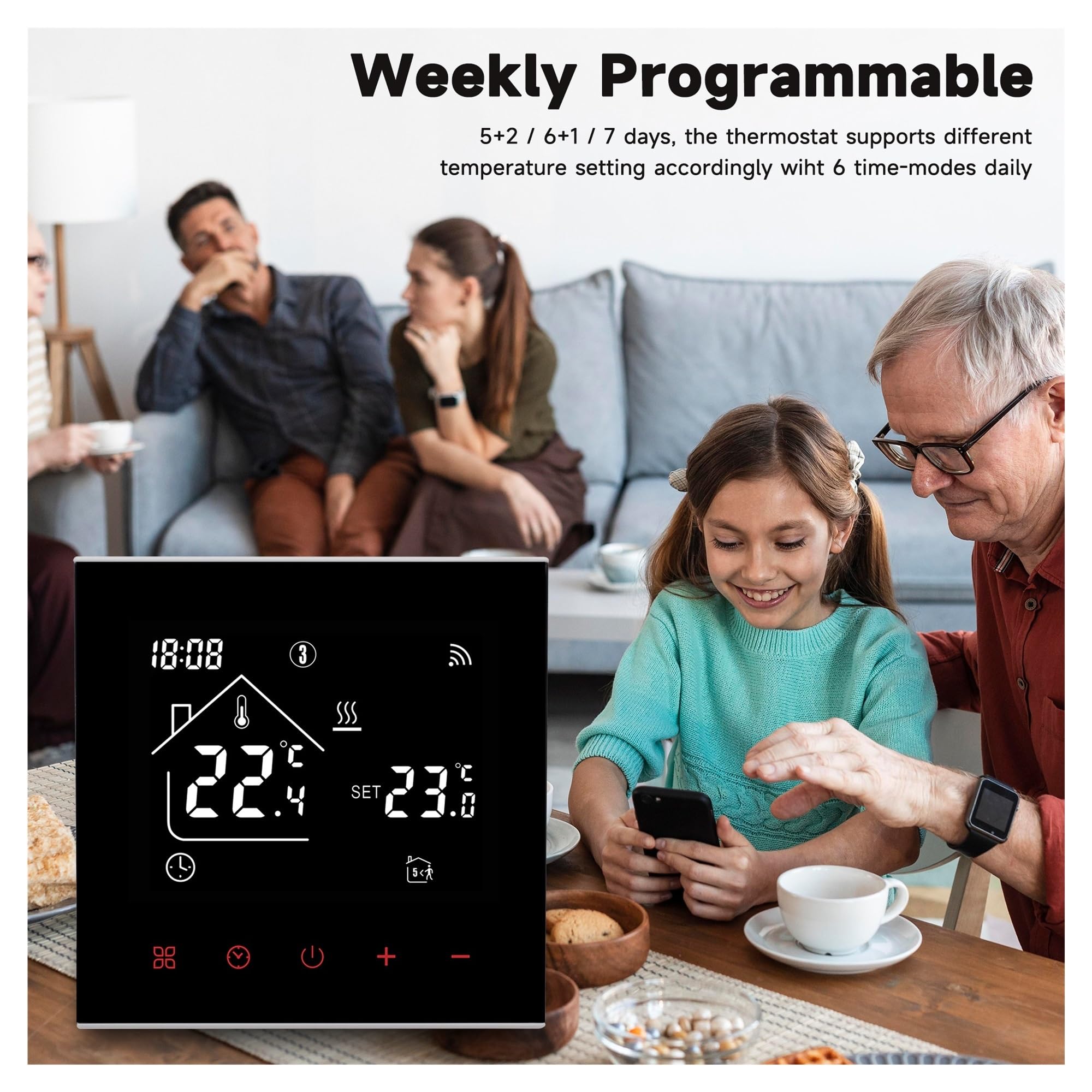 WiFi Smart Life termostat elektryczne ogrzewanie podłogowe woda/kocioł gazowy regulacja temperatury ekran dotykowy LCD(WiFi Water Heating)