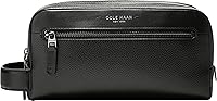 Cole Haan Men's Damon Travel Dopp Kit Toiletry Bag - Black, Compact Organized Stylish Travel Essential