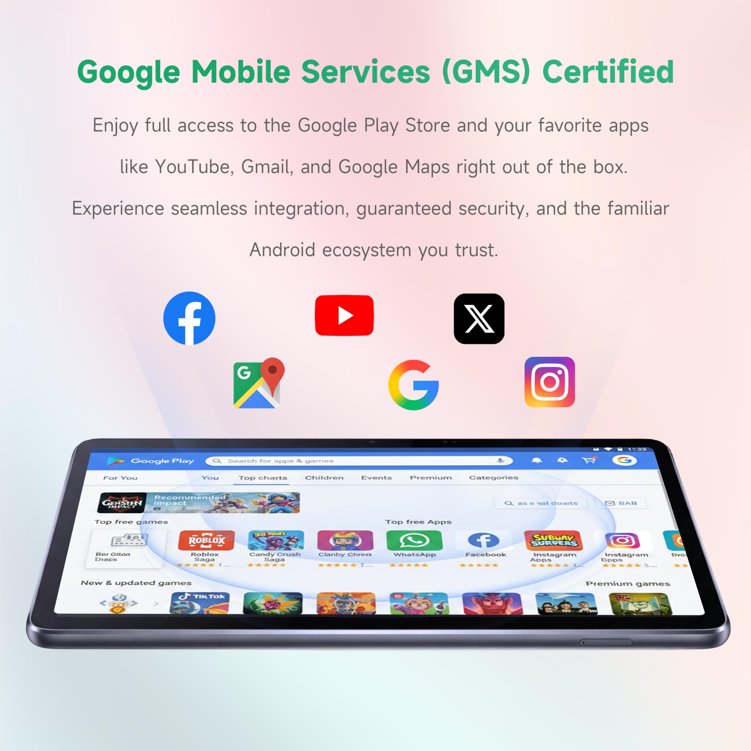 LincPlus T3 Tablet 10,4 cali, Tablety z Systemem Android, Ekran 2K, MediaTek Helio G99, 6 GB RAM + 128 GB Pamięci Wewnętrznej + Możliwość Rozszerzenia, Podwójny Aparat 8+13 MP, Bateria 7000 mAh, GPS