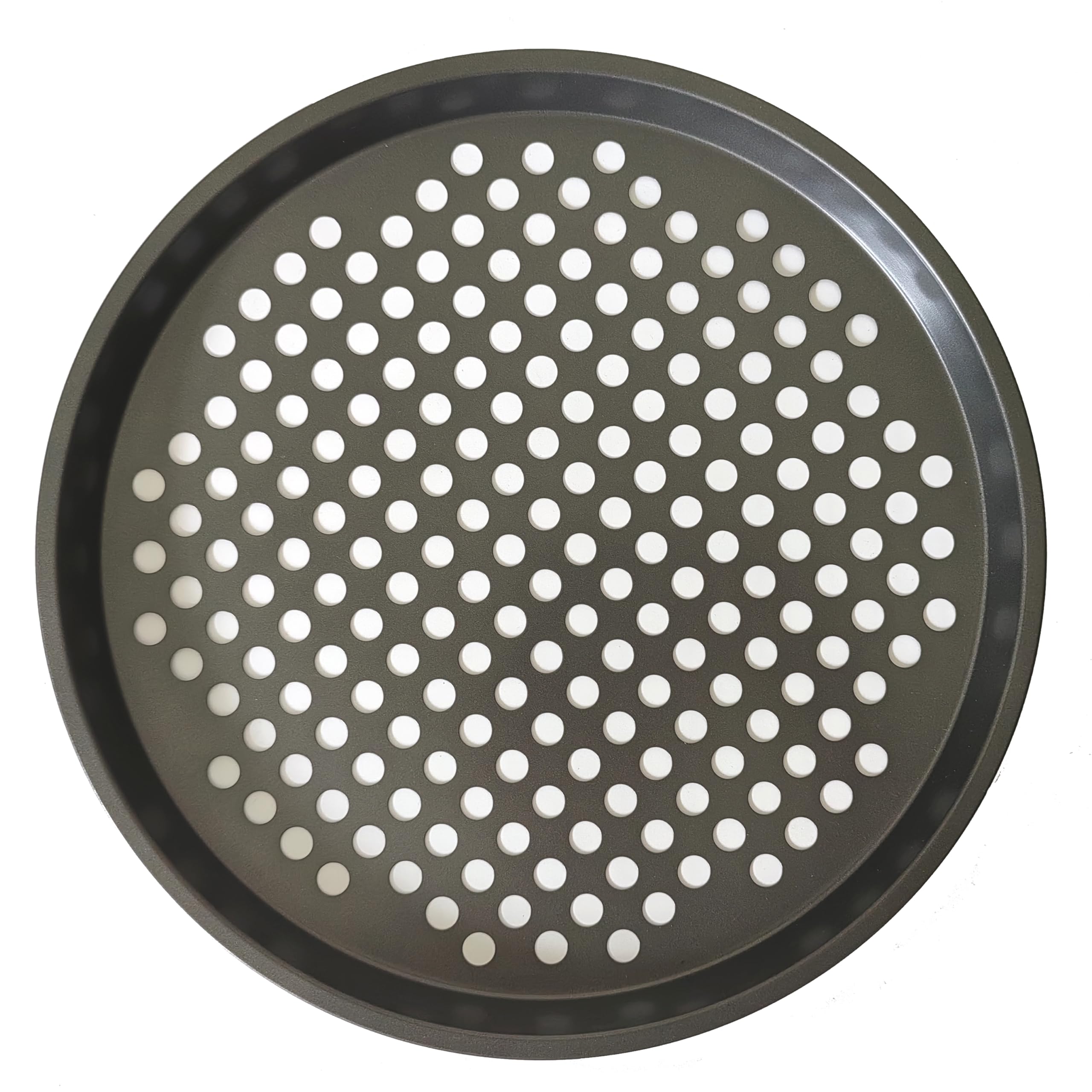 Paquete de 2 sartenes para pizza con agujeros, bandeja de pizza para horno, sartenes perforadas de acero al carbono, molde redondo antiadherente para pizza congelada y casera, cocina casera, 8