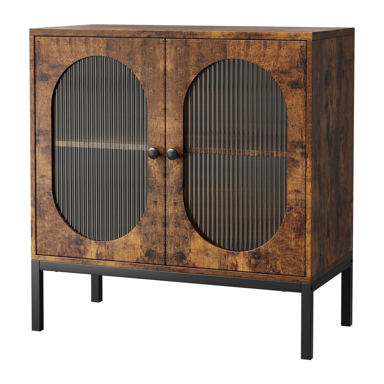 Sideboard Buffet Cabinet with Storage, Accent Cabinet with Rattan Doors, Adjustable Shelf &amp; Metal Feet, Coffee Bar Liquor Cabinet for Living Room, Dining Room, Hallway &amp; Kitchen,Retro