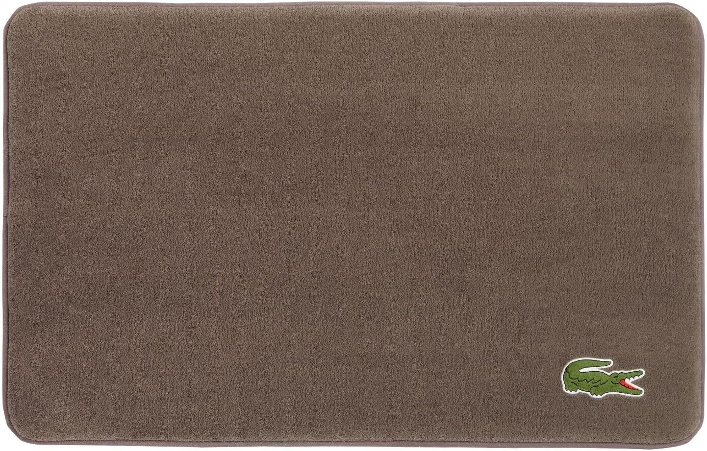 Memory Foam Bath Rug – Ultra Soft Fleece Bathroom Mat with Embroidered Crocodile Logo, Super Absorbent, Non-Slip Backing, Machine Washable, Plush & Stylish 19"x30" – Brown