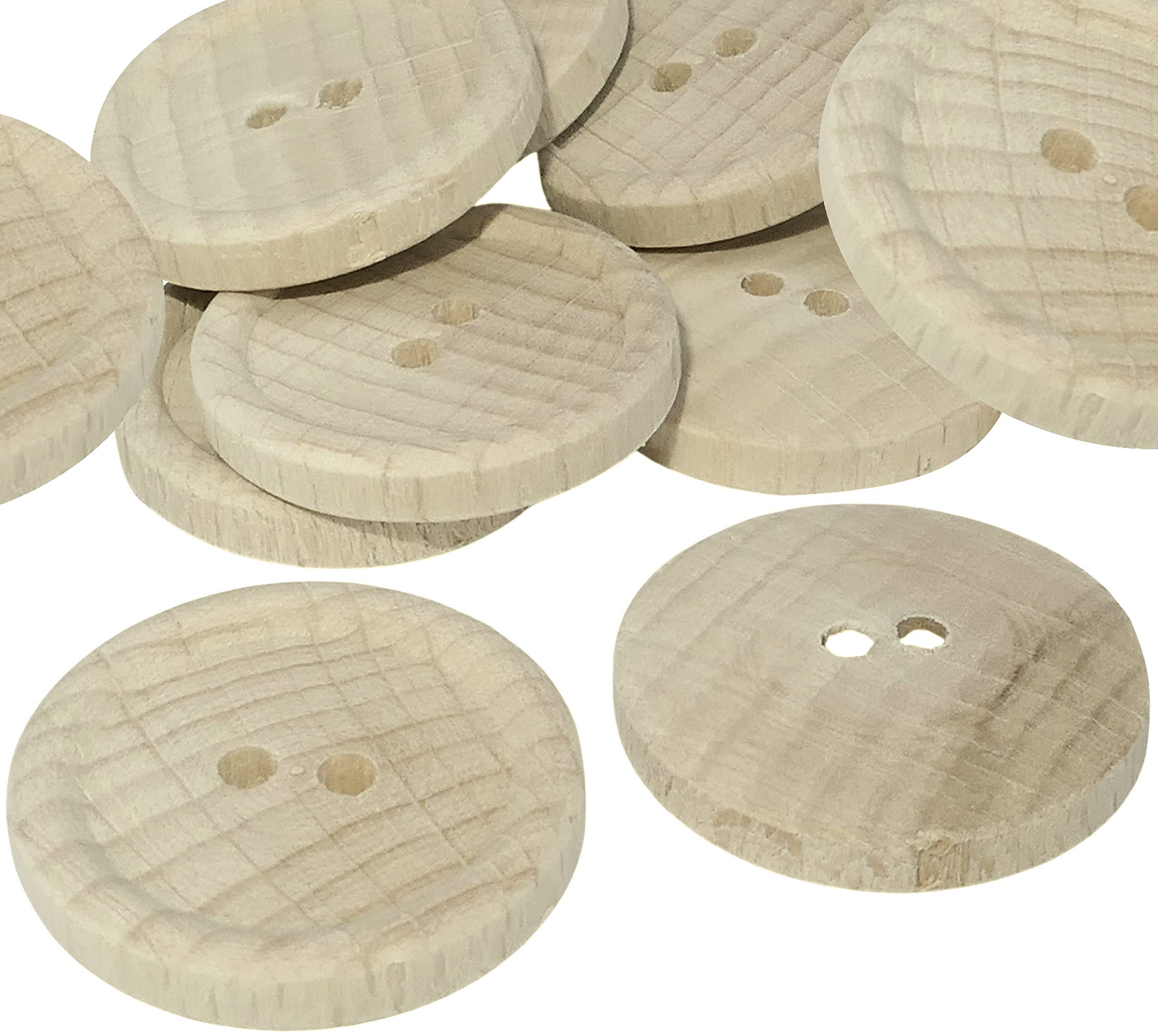AERZETIX - C56499 - Lot De 10 Boutons à Coudre Ronds à Motifs Folkloriques En Bois Naturel 15x3.5 Mm à 2 Trous 24L L24 - Ouverture 2 Mm - Pour Artisanat Mercerie