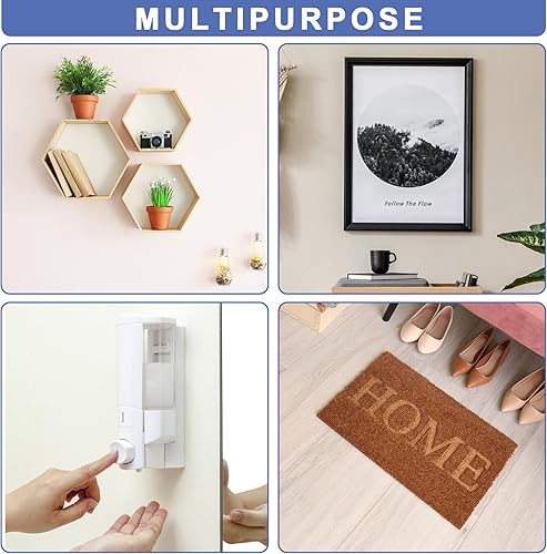 Miniatura 7 de Aegero 32 juegos de tiras de gancho y bucle con adhesivo, cinta fuerte de doble cara de 1 x 4 pulgadas, cinta adhesiva resistente, cinta