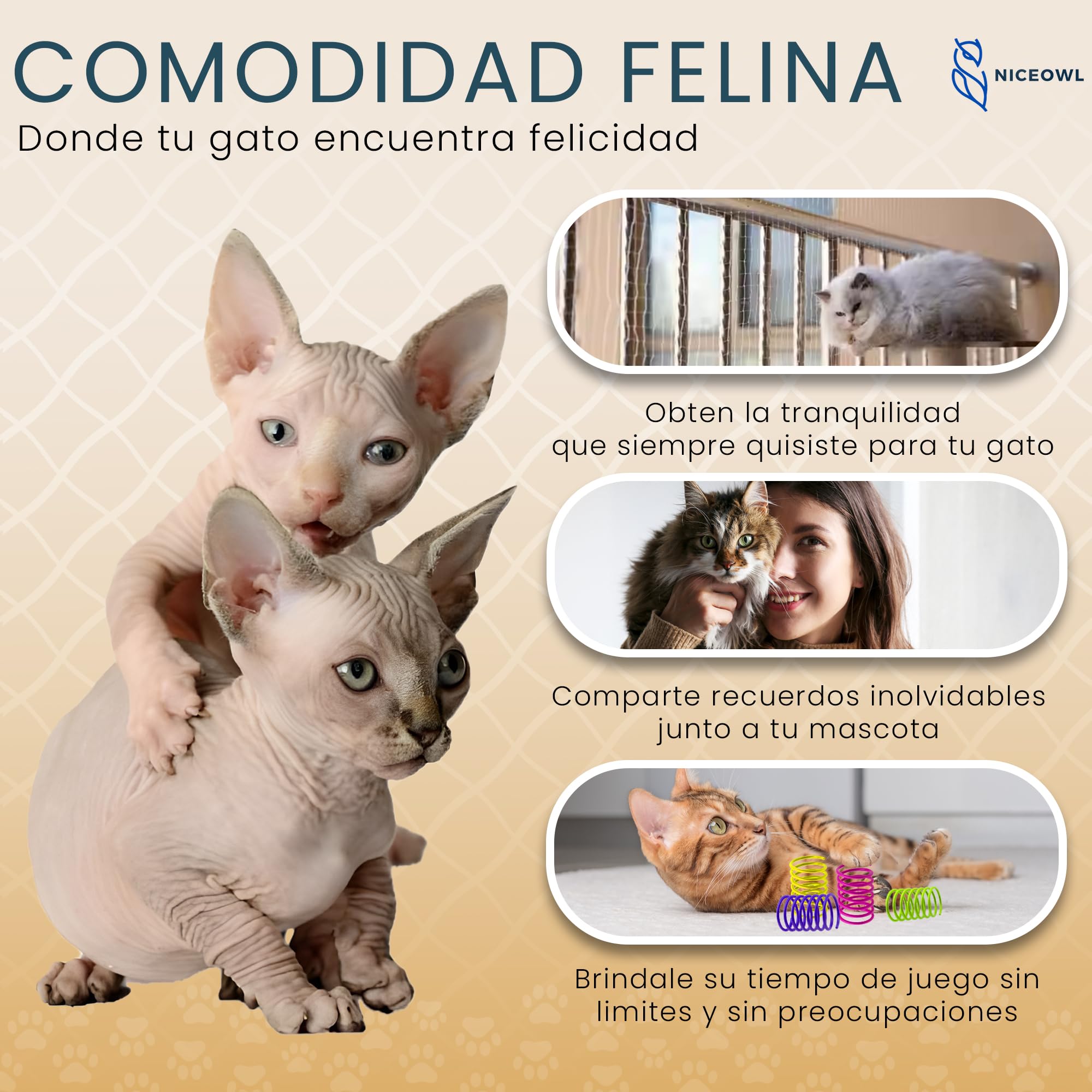 Red para Gatos Terraza 8x3m Transparente I Juguetes Gratis I Material Resistente a la Intemperie I Visibilidad Optima I Previene Caídas y Accidentes en Balcón, Terraza y Ventanas