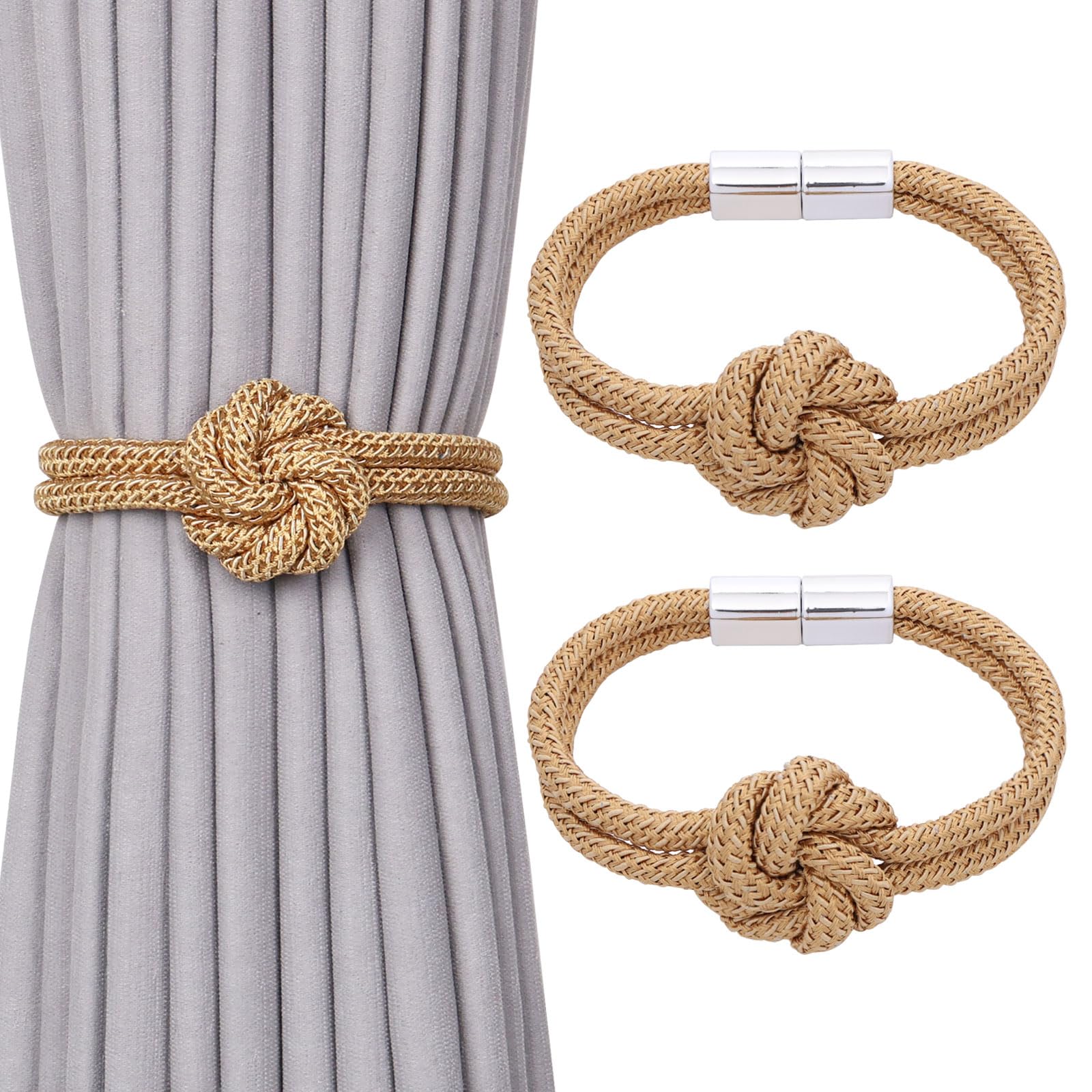 Pretty Jolly FlowerâKnot Curtain Tiebacks, HandâWoven Rope â image 1