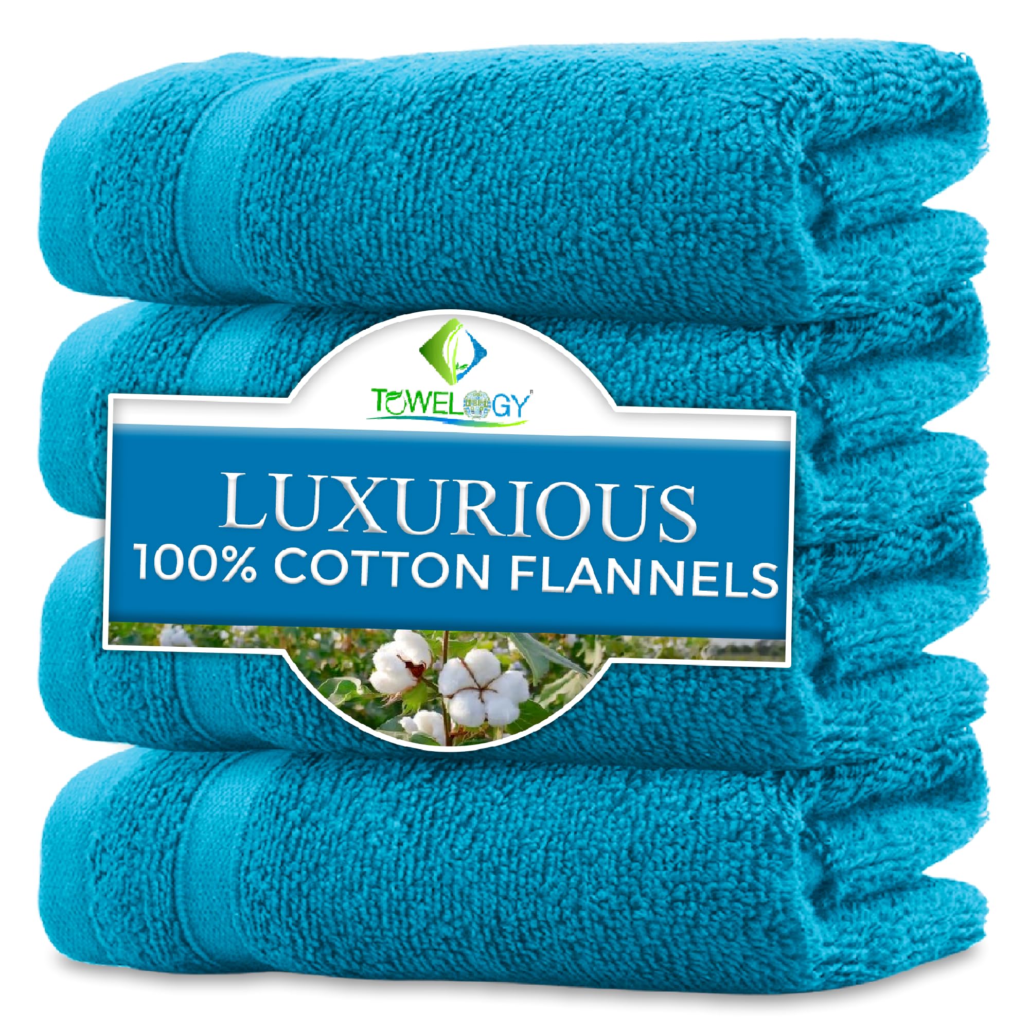 Towelogy® Ultra Soft Face Cloths 100% Cotton Flannel Face Cloth