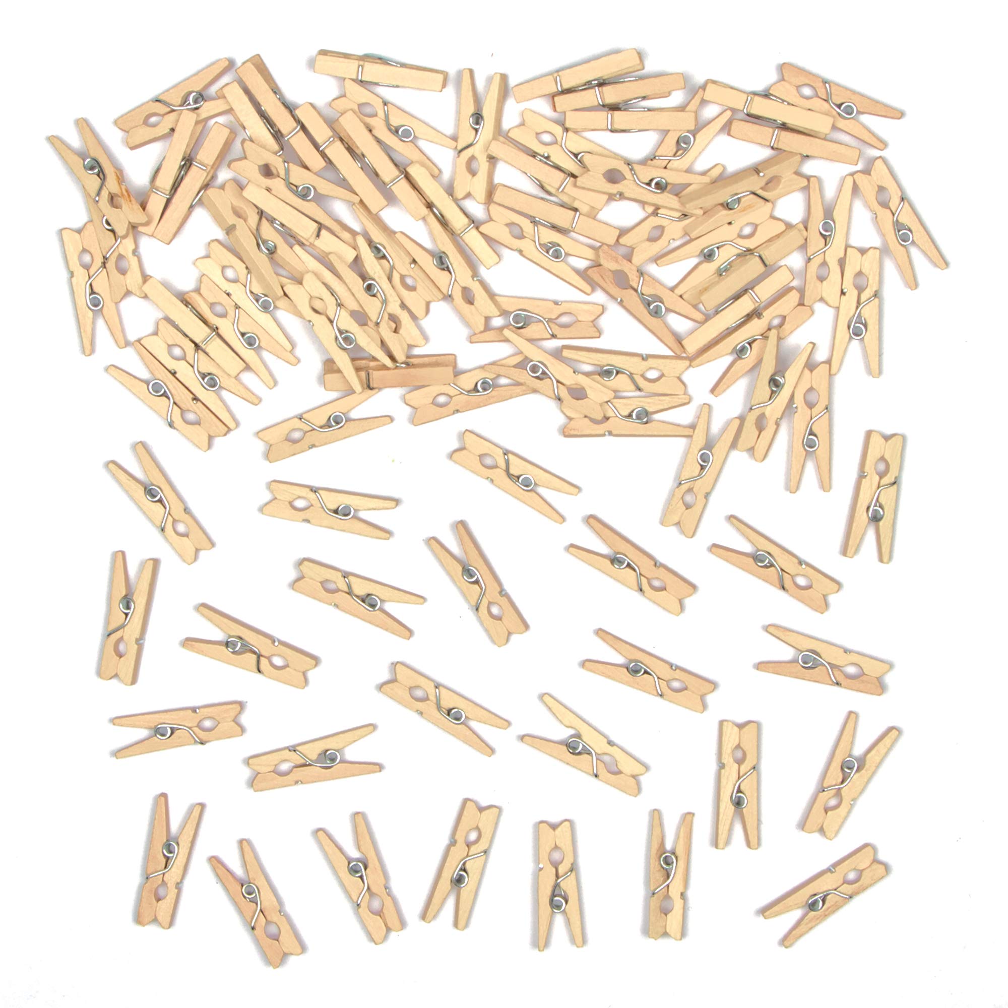 Baker Ross AF953 Mini Wooden Craft Pegs, Ideal for Greeting Card Designs and Other Craft Projects (Pack of 100)