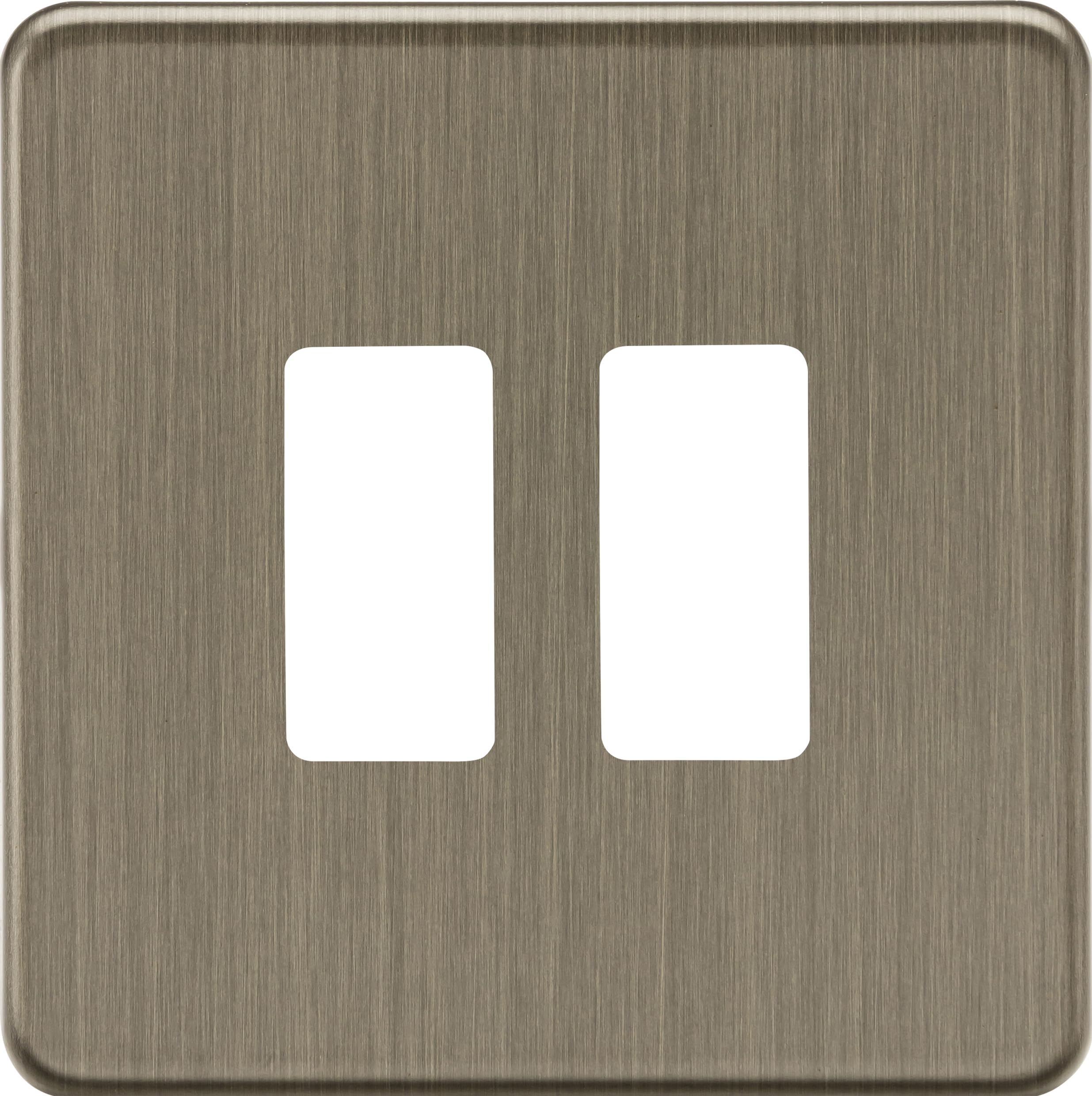 Knightsbridge Antique Brass 2G Grid Faceplate