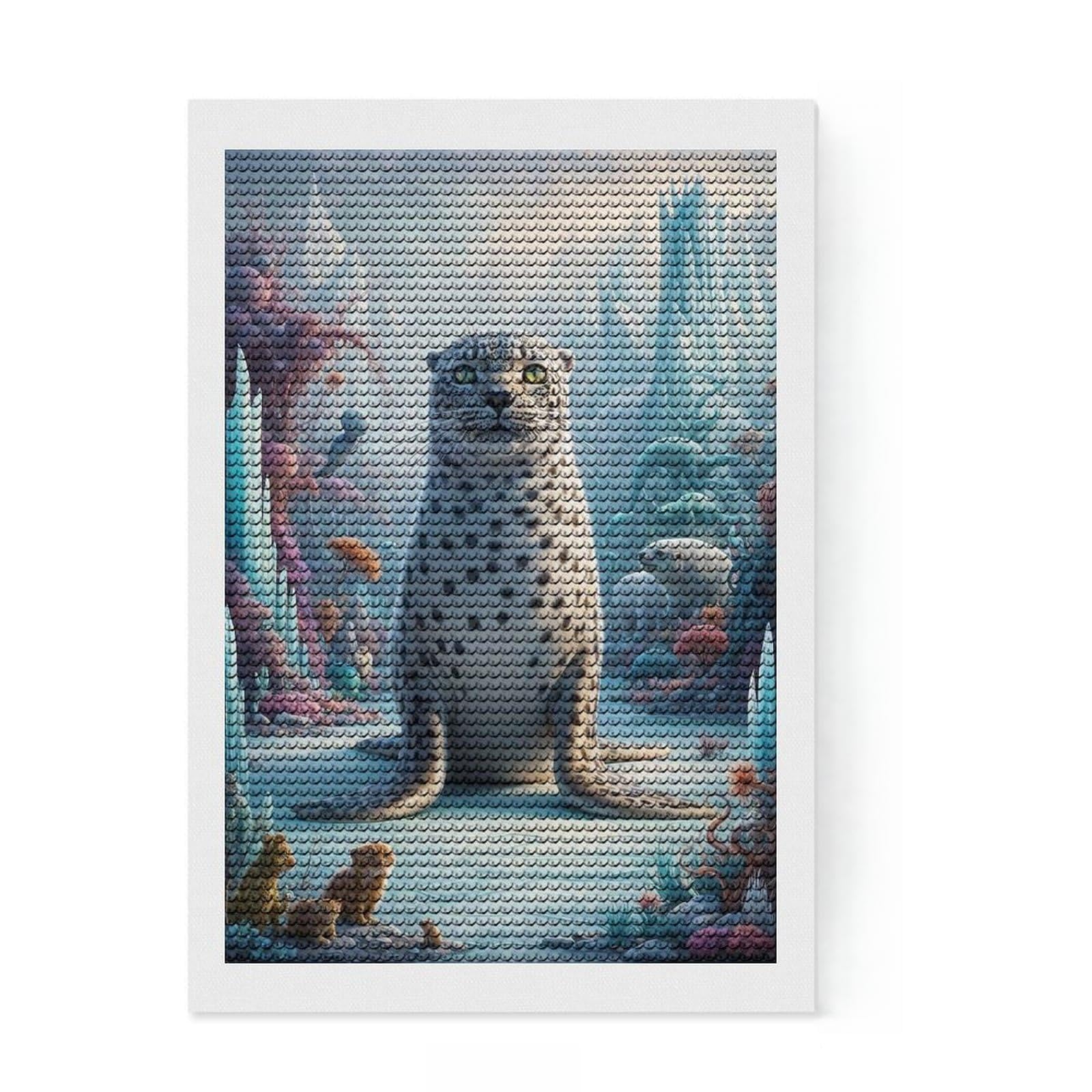 Junmoney Surreal Seal Safari Full Drill Diamond Painting Kit 8"x12", for Adults, Printed Canvas, Bedroom Decor, Birthday Gift, with Tool Kit