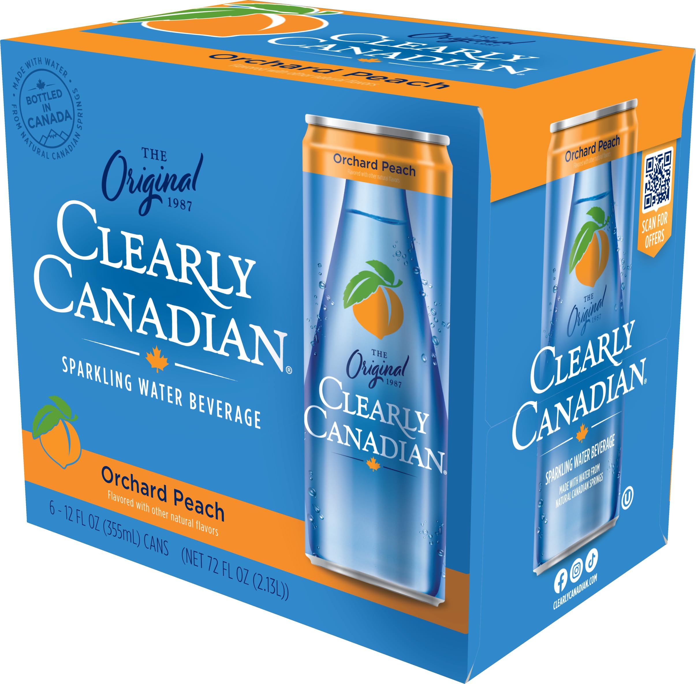 Clearly Canadian Orchard Peach 6pk Cans