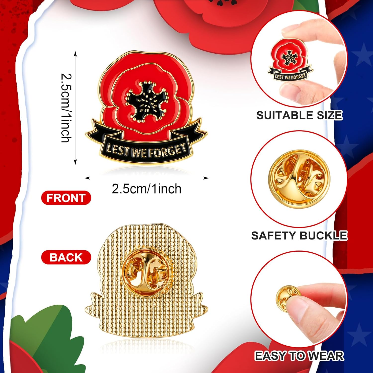 Patelai Christmas Gifts for Men Veterans, 20oz Patriotic Military Tumbler Set with Keychain & Poppy Pin, USA Flag Gifts for Dad Grandpa Husband, Stocking Stuffers for Army Navy Air Force Soldiers - Image 4