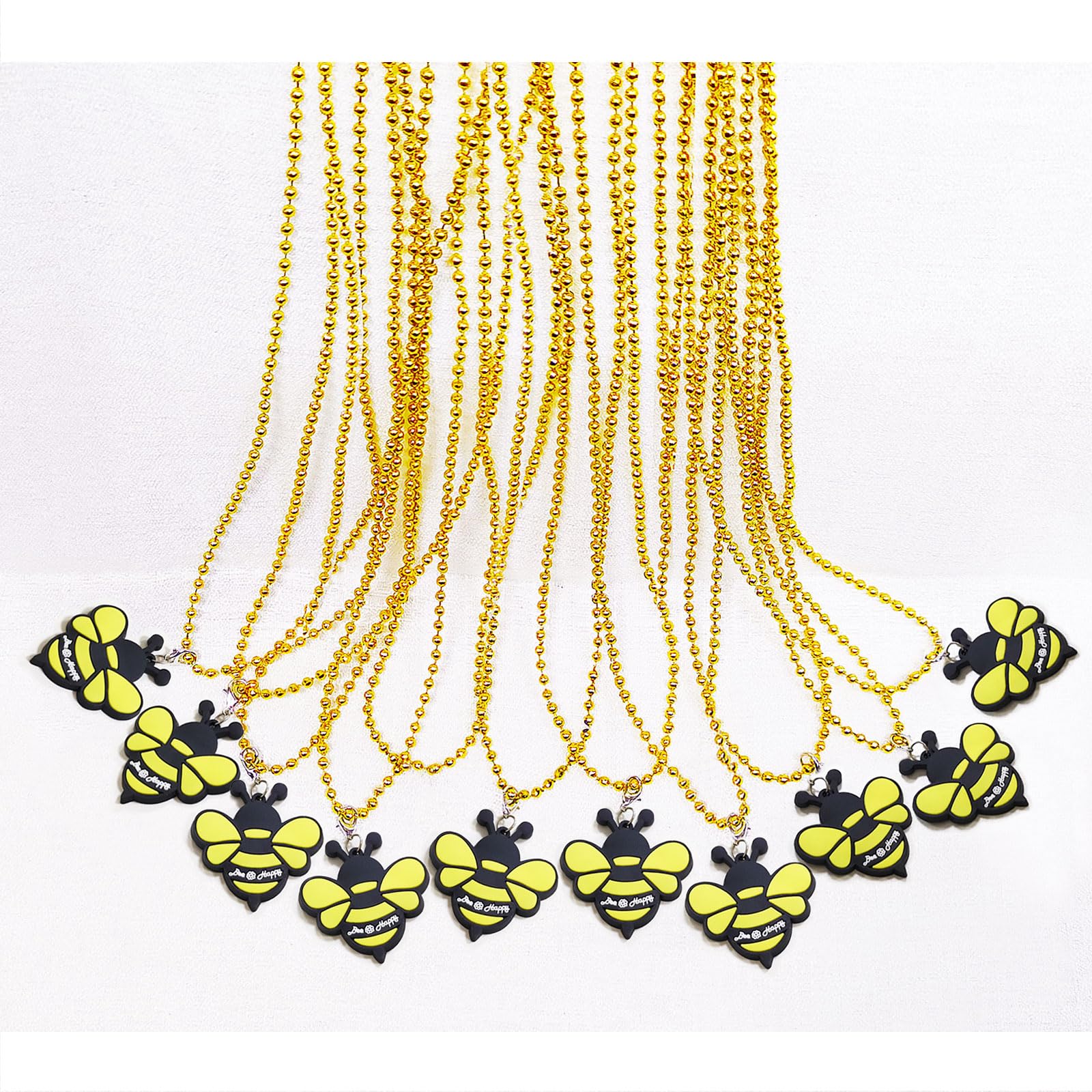 24 Pack Bee Necklace Party Favors for Mommy To Be, Bumble Bee, Honey Bee Party, Baby Shower, Animal Lover, Birthday, School Carnival Rewards, Home Decorations, Classroom Prize