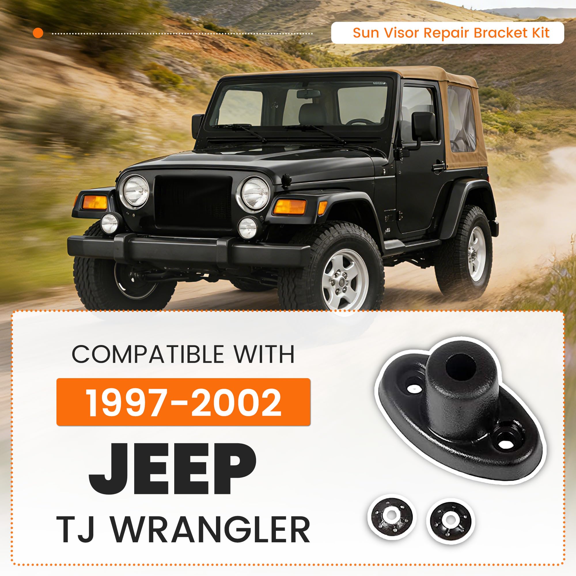 Amazon | ECOTRIC サンバイザー修理ブラケットキット TJ Wrangler Sun