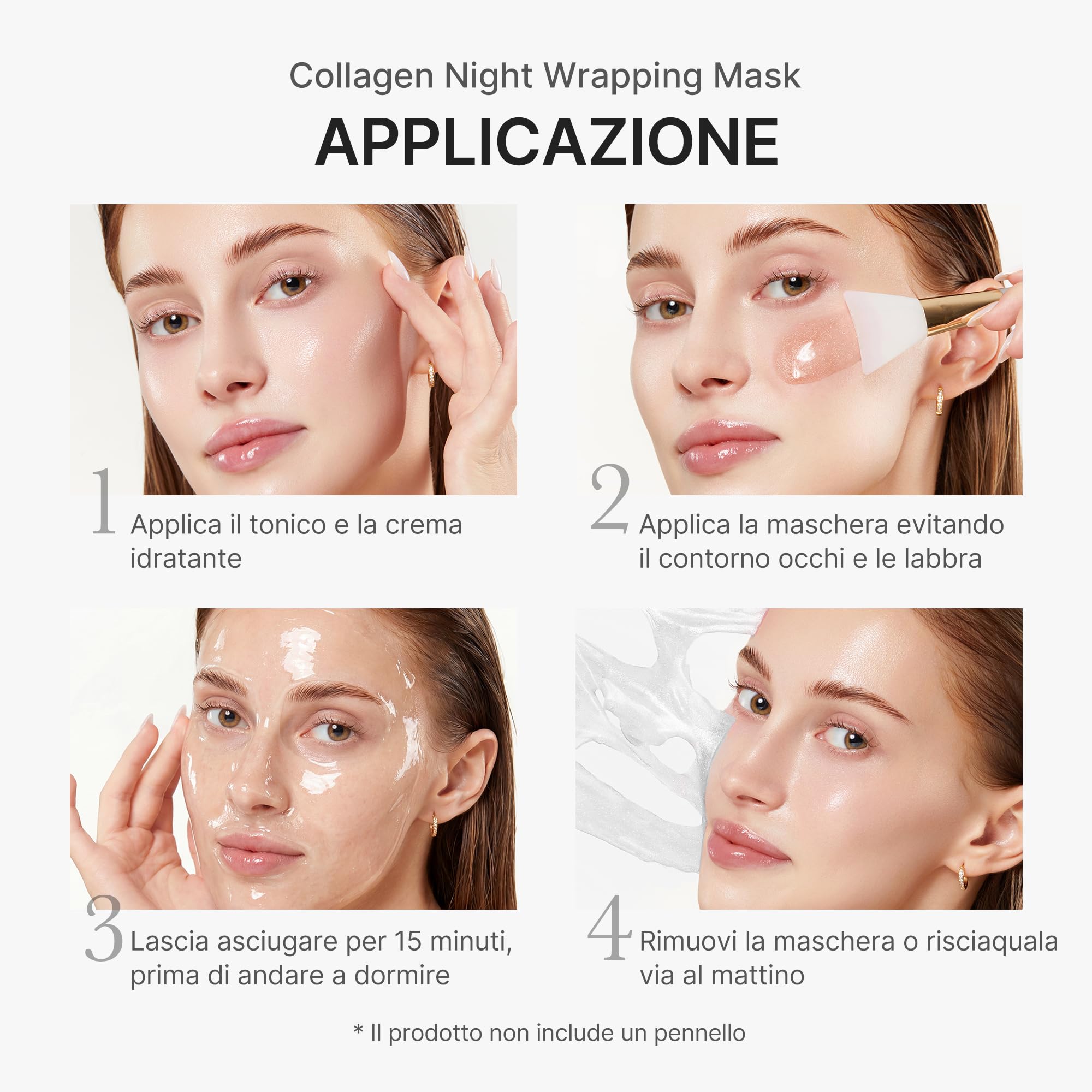 medicube Collagen Night Wrapping Mask - Maschera Collagene Viso Notturna, Idratazione e Incarnato Radioso, Effetto Rimpolpante - Skincare Coreana, 75 ml