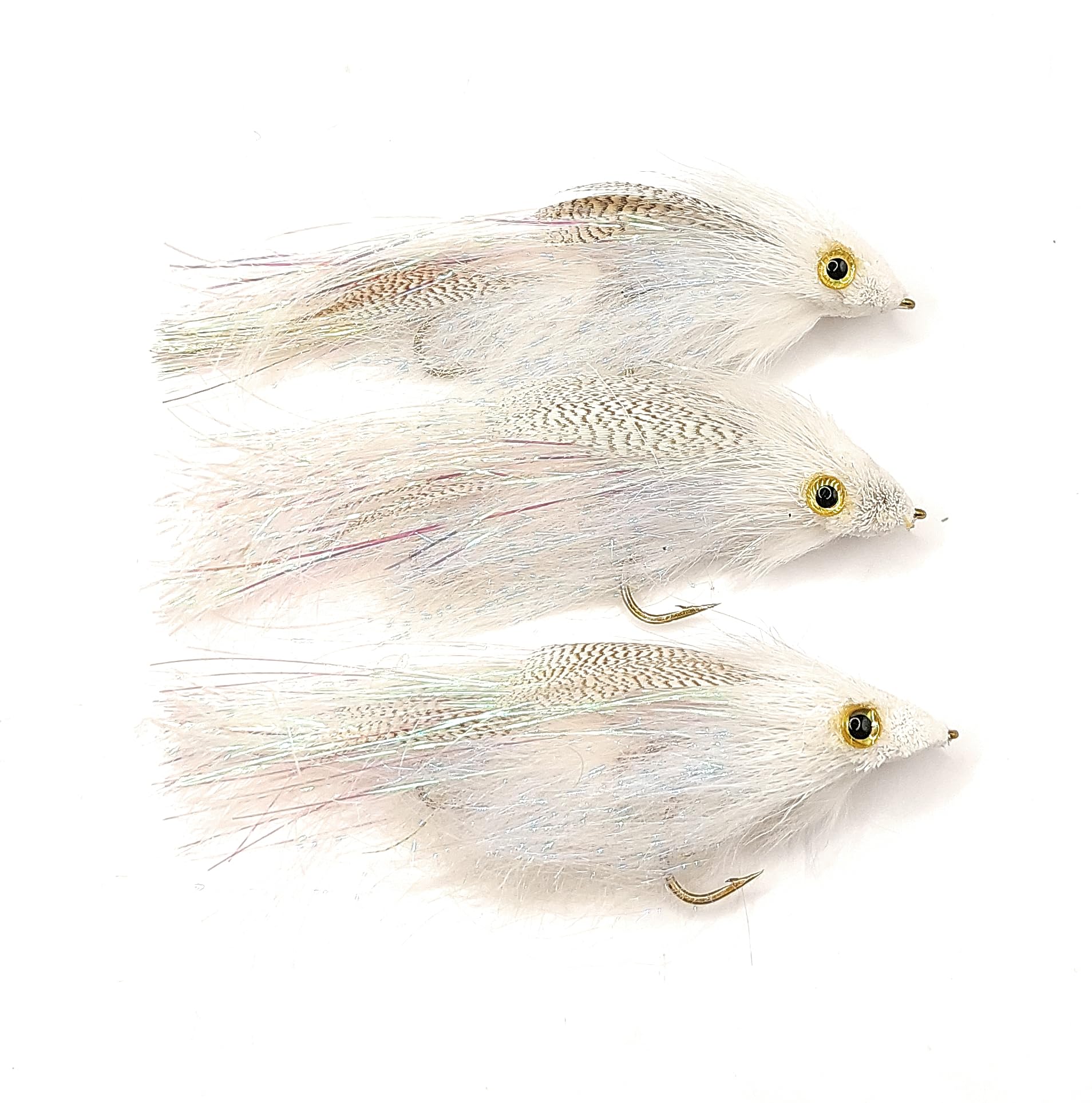 Set of 3 articulated streamers for fly fishing. bass, trout and all freshwater fish species 4'' long combination (many colors available)