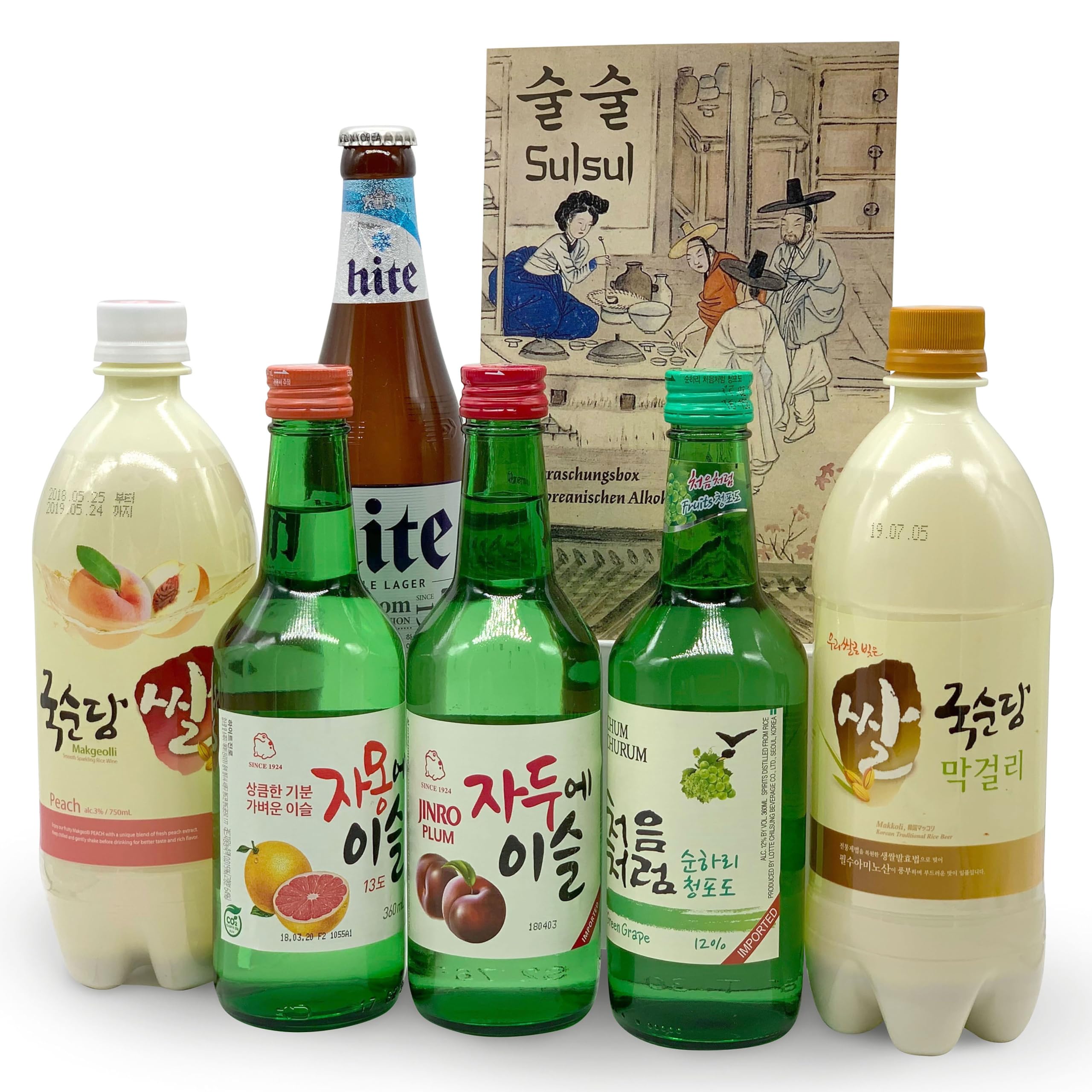 Sulsul Mix - Box mit 6 alkoholischen Getränken aus Korea - Ausgewählte Mischung aus vielseitigen koreanischen Getränke Spezialitäten