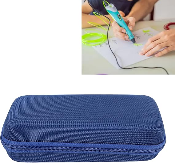 KIMISS Hard Carrying Case for 3D Printing Pens, Compatible with SCRIB3D, MYNT3D Models, EVA Material Case with Interior Mesh Pocket - for Kids and Decorative 3D Printing Needs
