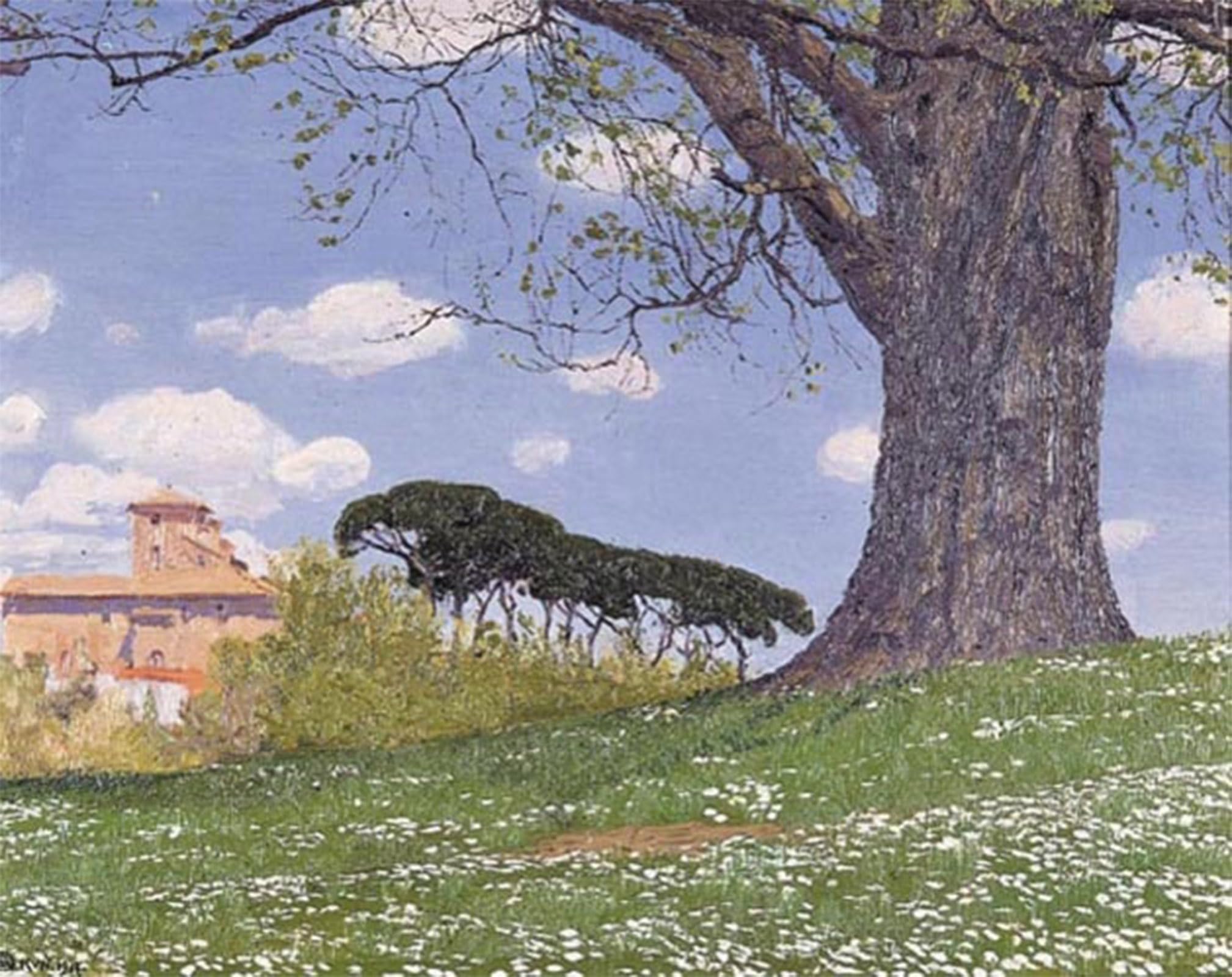 HRJUBWREE Oil Painting Prints on Canvas Painting Picture Italian Landscape by Edward Okun Artwork Canvas Prints for Office Decor 60x90cm