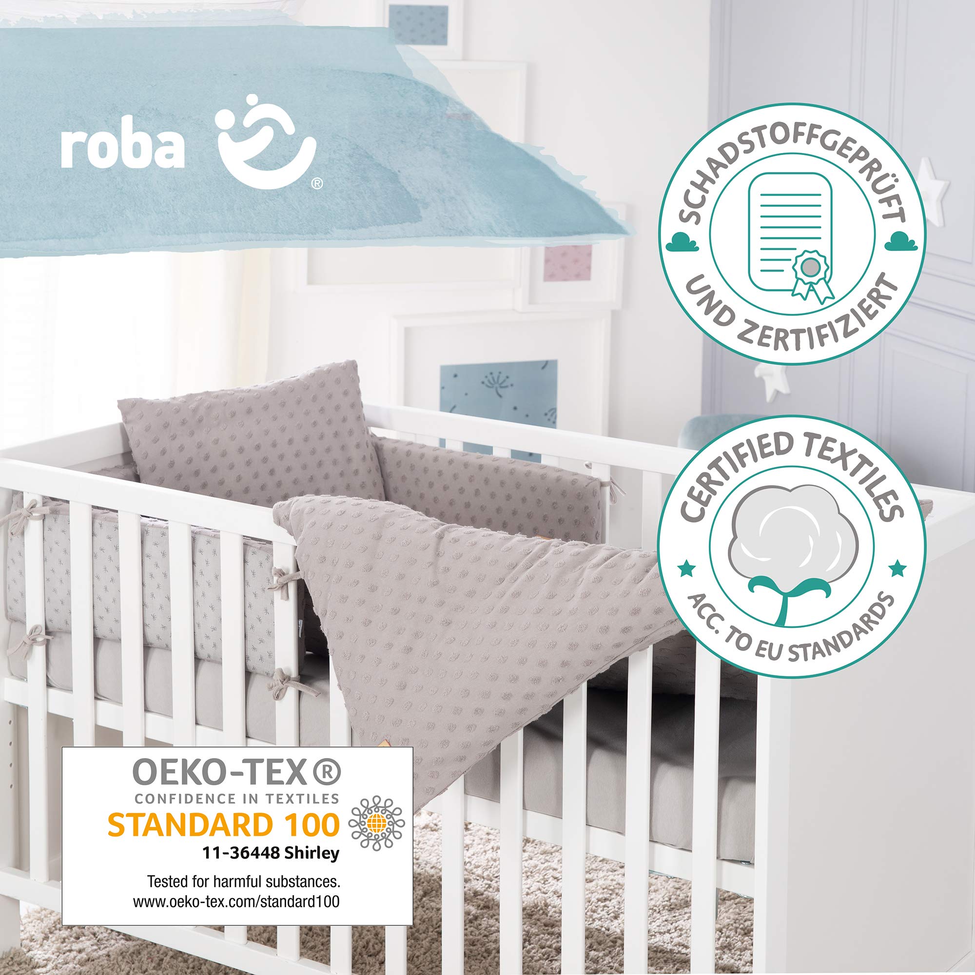 roba 227S05T3 Geschenkset Bio-Jersey Schlafen Klein, grau