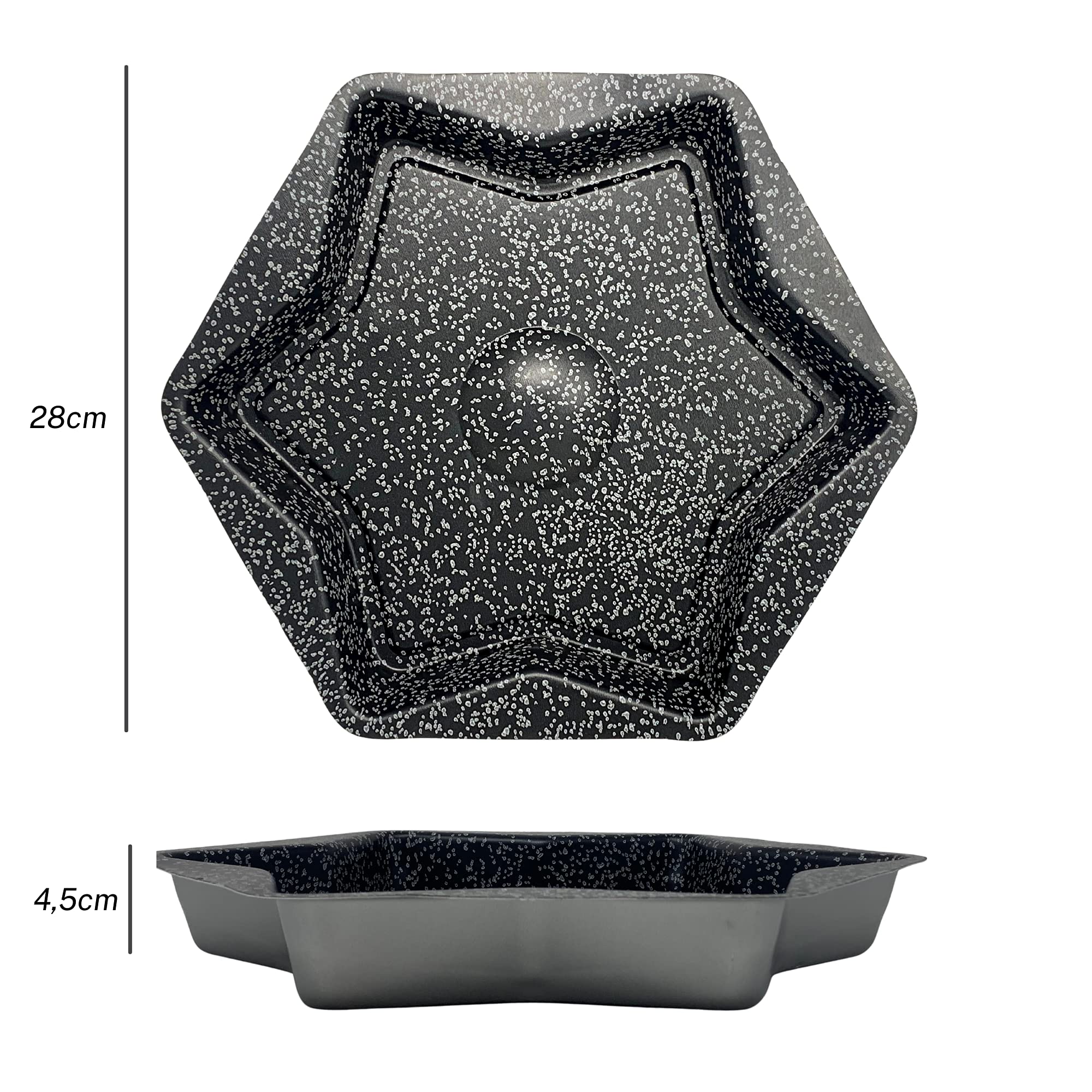NAMAI Stampo Crostata in Alluminio Robusto, Rivestimento Antiaderente, Adatta in Lavastoviglie e Microonde, Design Elegante Effetto Pietra, MADE IN ITALY (26 CM