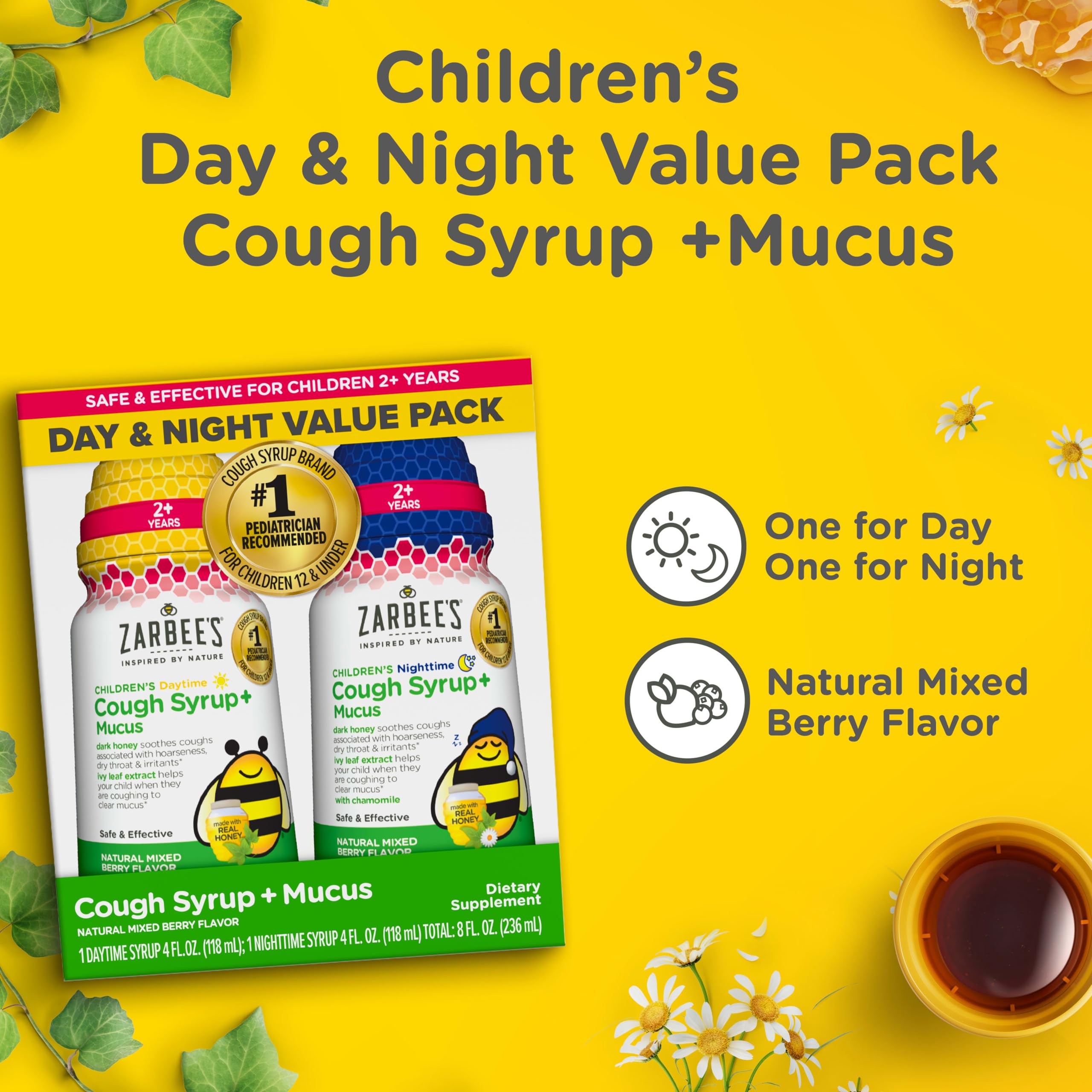 Zarbee's Kids Cough Syrup + Mucus Value Pack with Honey, 2 x 4 fl oz — Amazon image 4