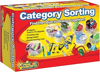 Primary Concepts Category Sorting Learning Kit, Educational Set of 50 Objects in 10 Categories for Children