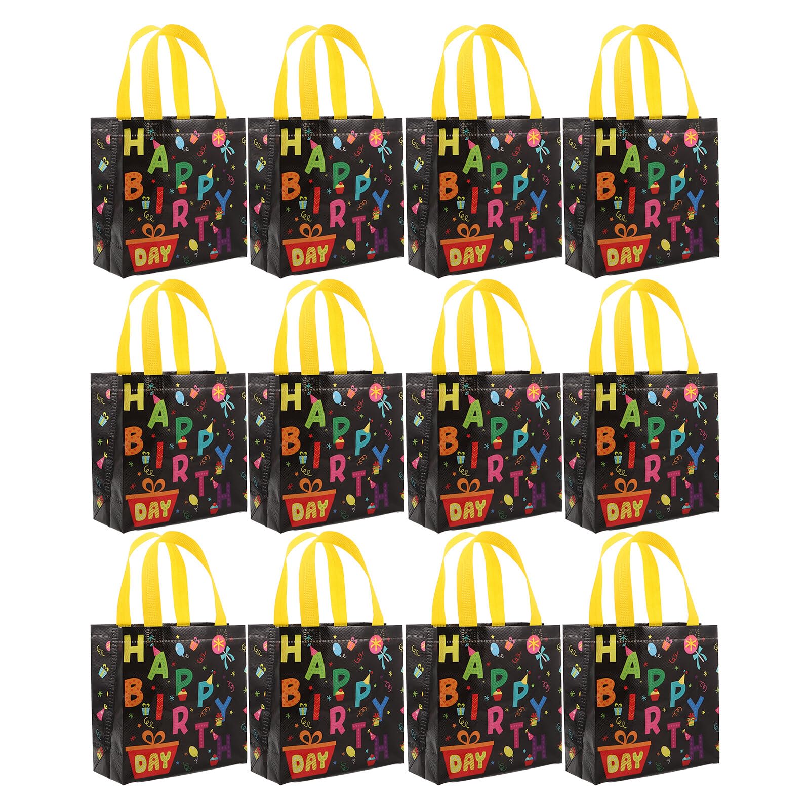 WOONEKY 30 Piezas Bolsas de Obsequio Reutilizables No Tejidas con Asas para Fiesta de Cumpleaños, 30 Unidades, Diseño Dibujos Animados, Resistentes y Aptas para Dulces y Recuerdos de
